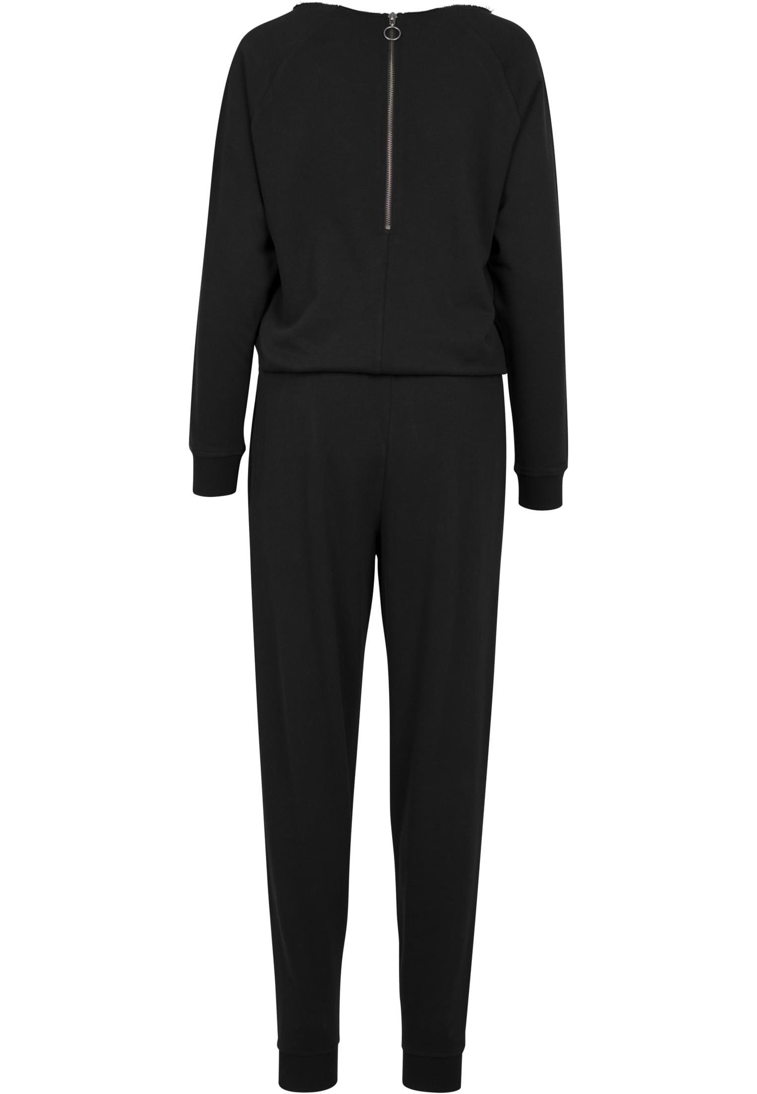 Ladies Long Sleeve Terry Jumpsuit | black