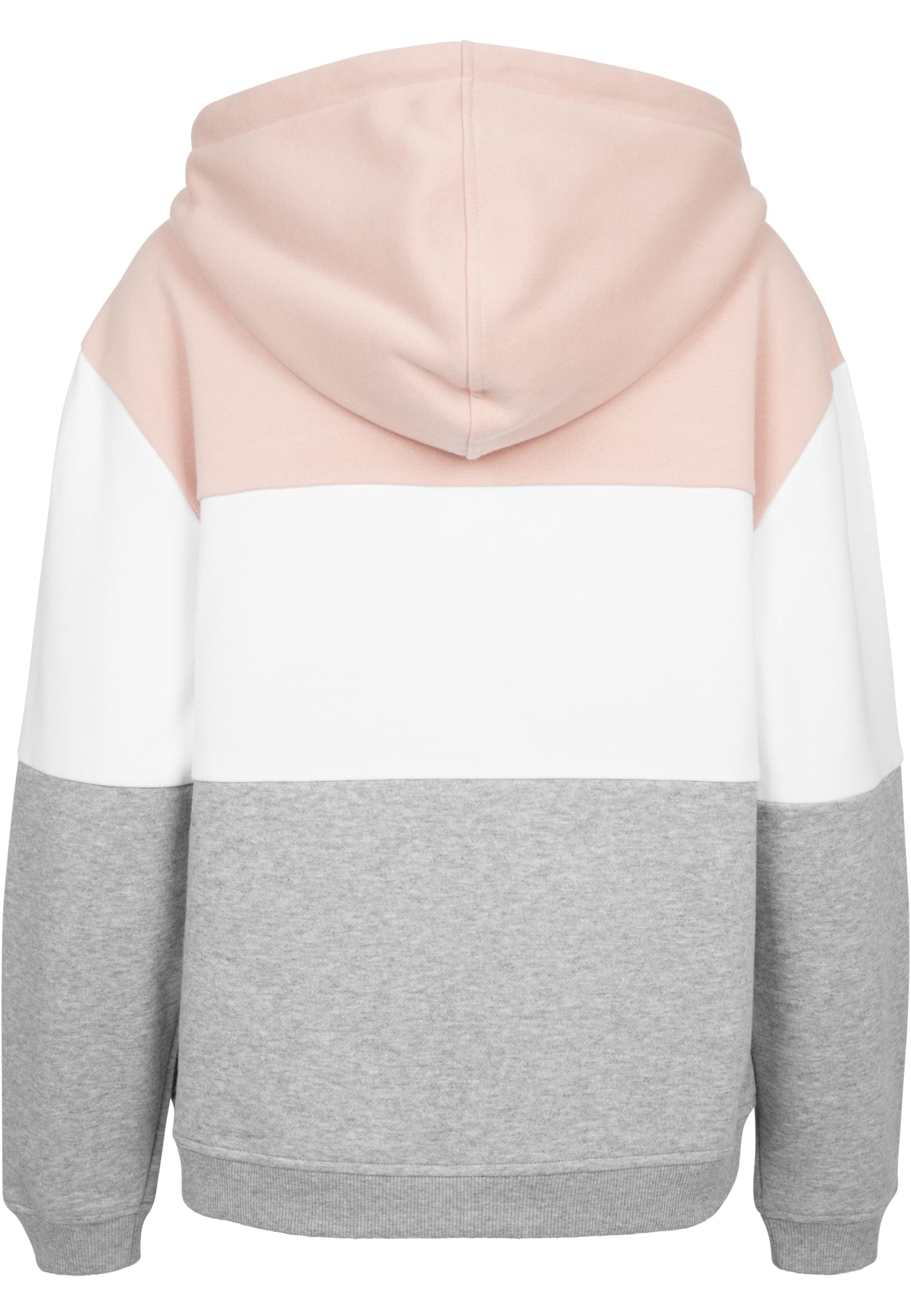 Ladies Oversize 3-Tone Hoody | light rose/white/grey