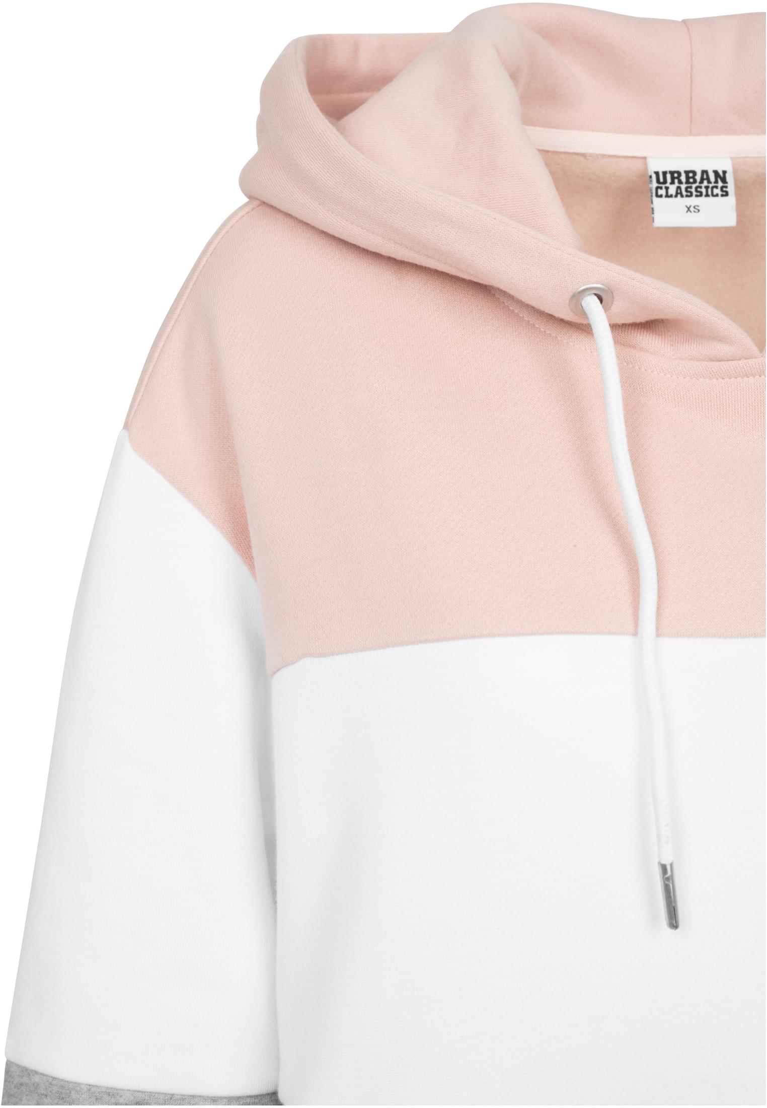 Ladies Oversize 3-Tone Hoody | light rose/white/grey