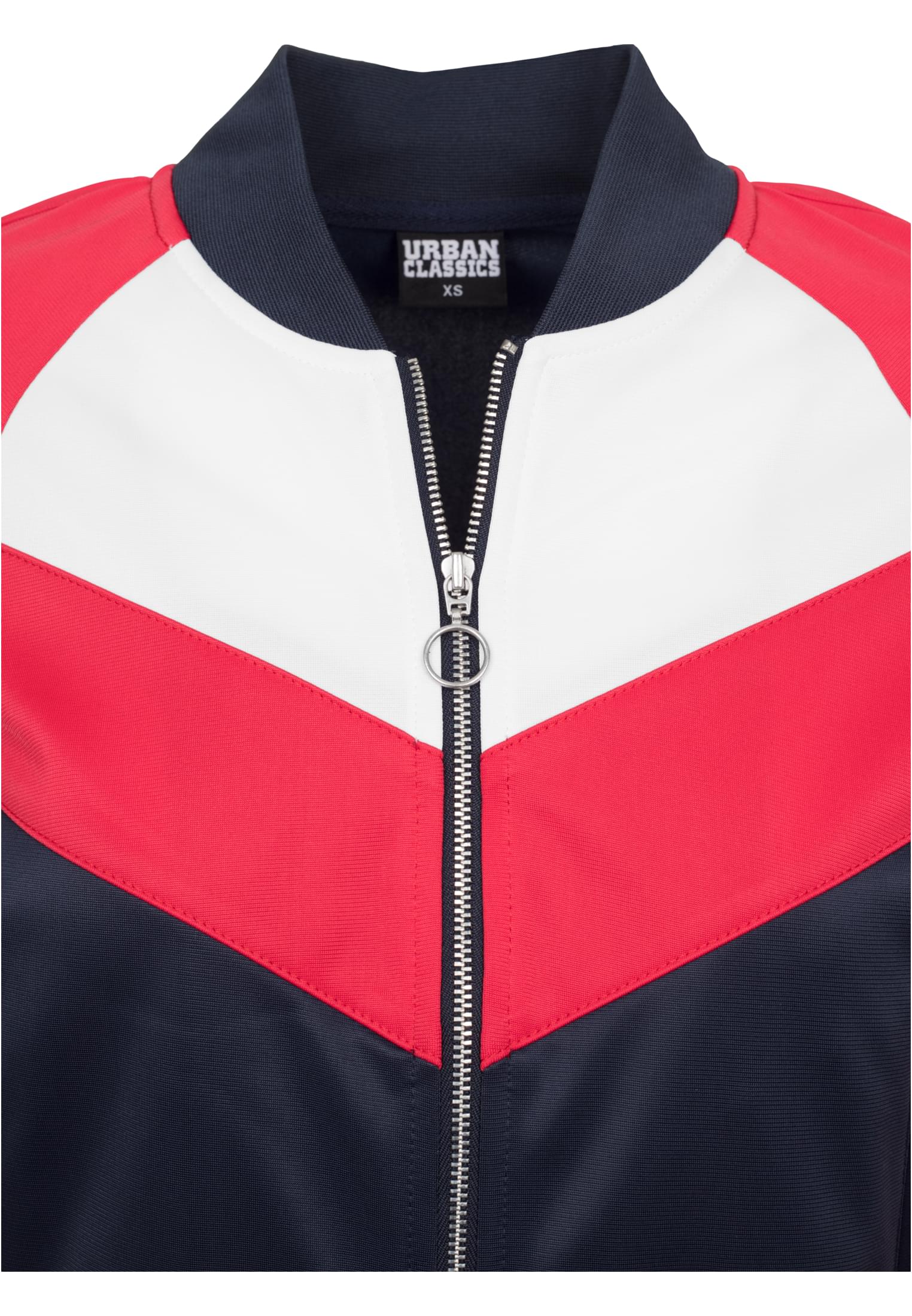 Ladies Short Raglan Track Jacket | navy/fire red/white