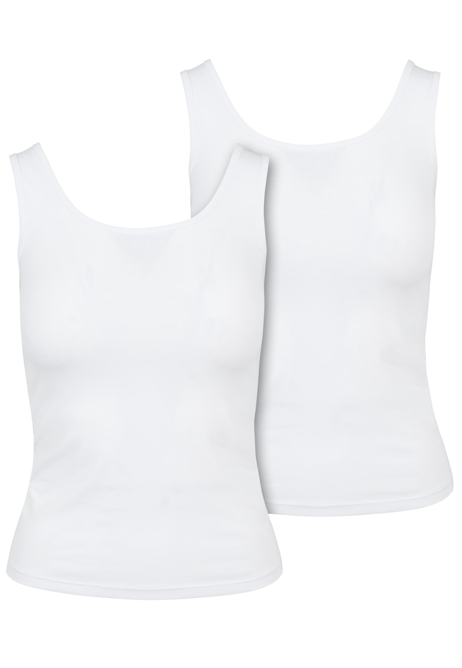 Ladies 2-Pack Basic Stretch Top | white