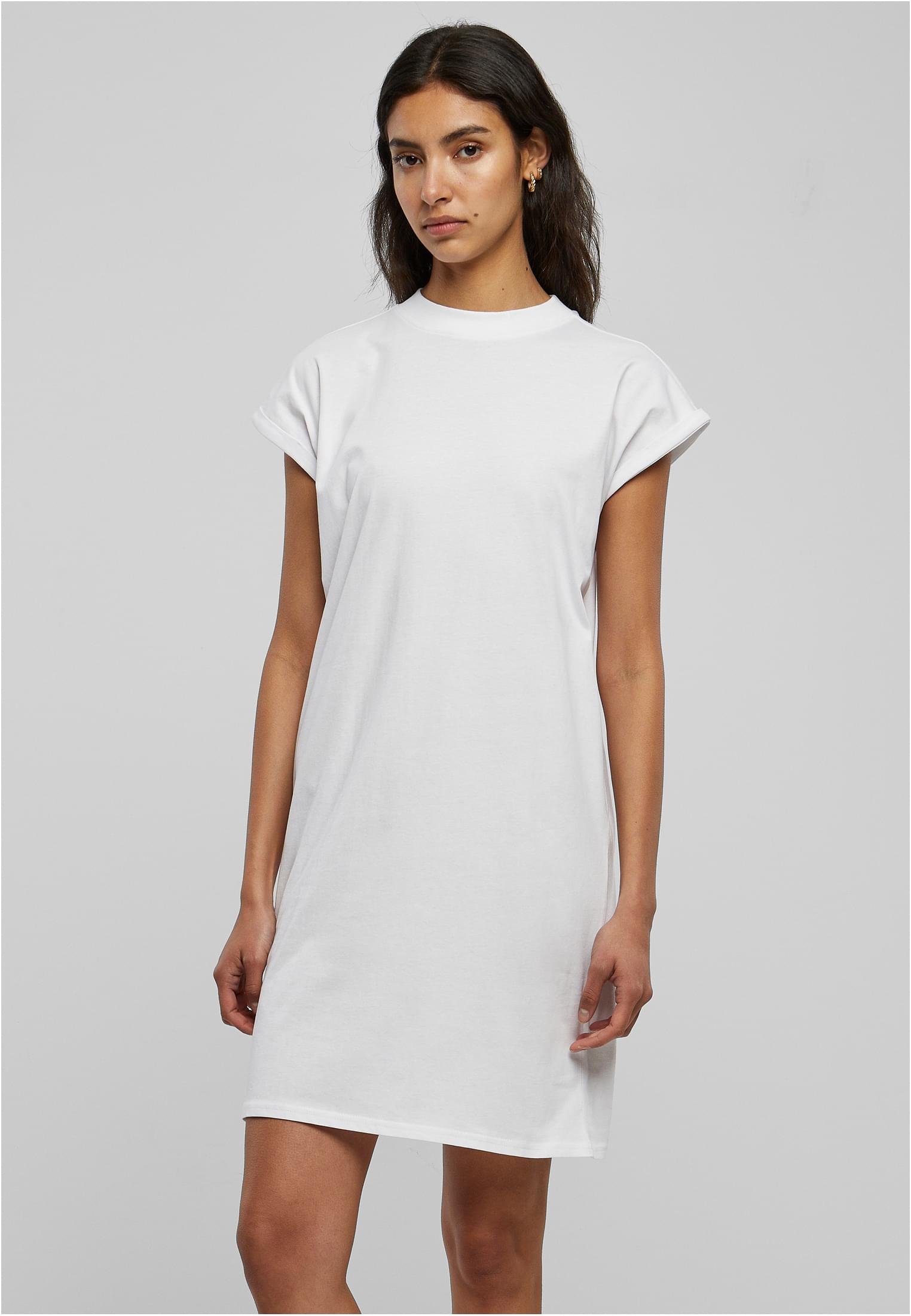 Ladies Turtle Extended Shoulder Dress | white