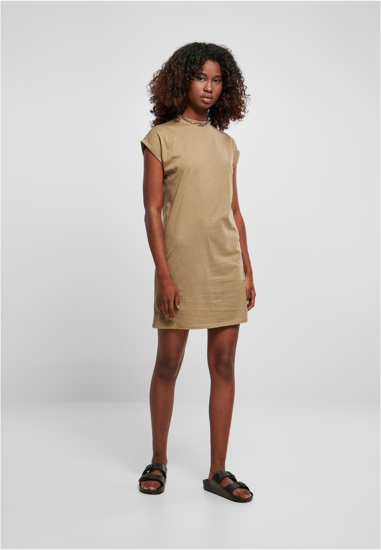 Ladies Turtle Extended Shoulder Dress | khaki