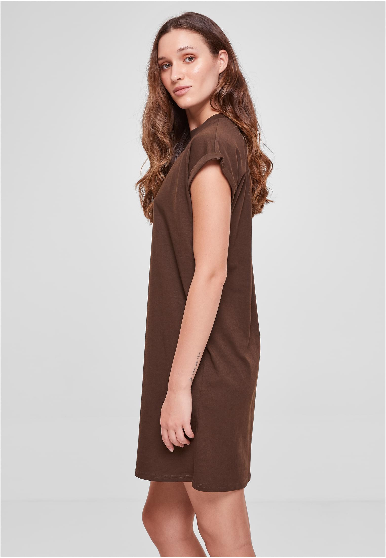 Ladies Turtle Extended Shoulder Dress | brown