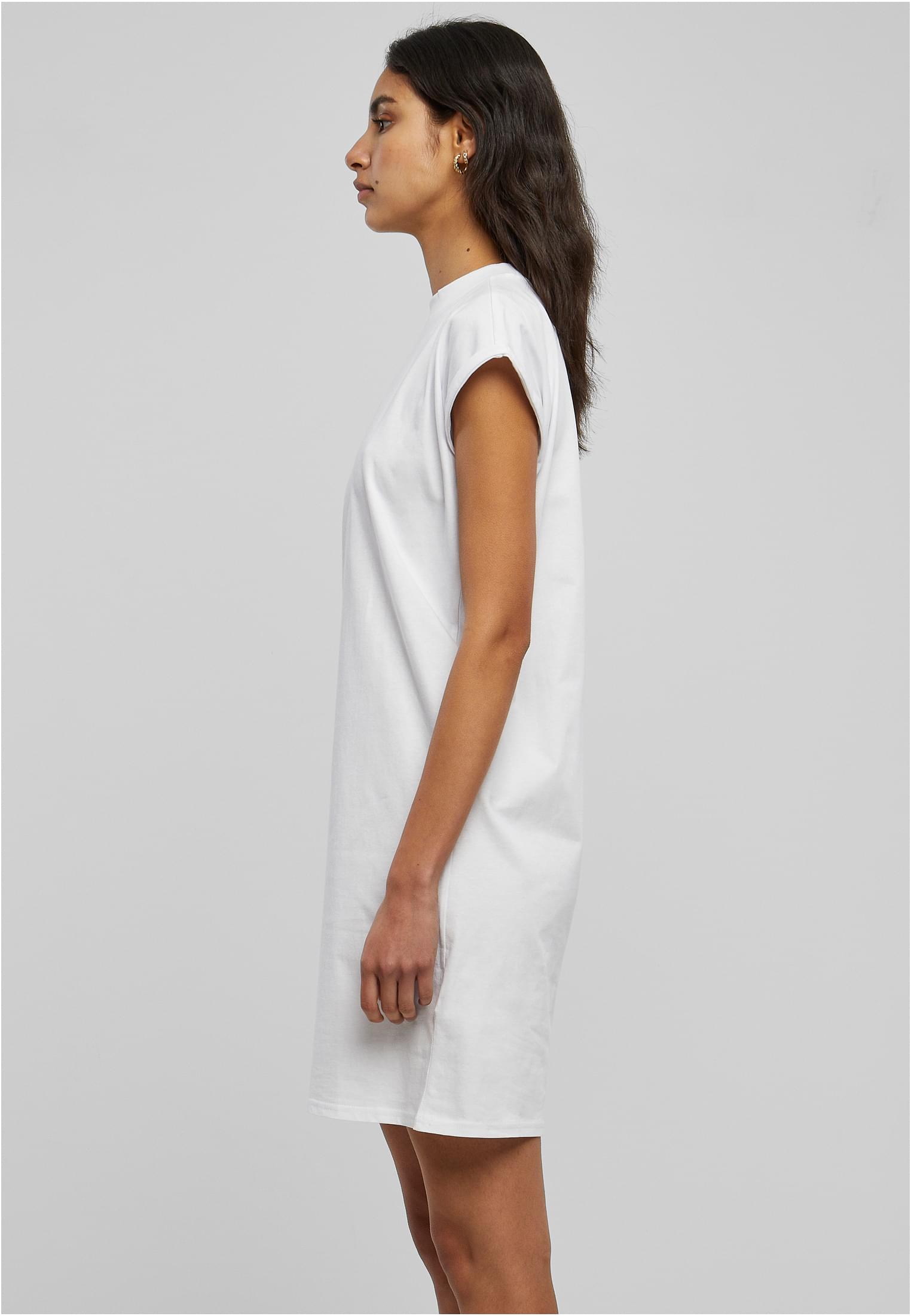 Ladies Turtle Extended Shoulder Dress | white