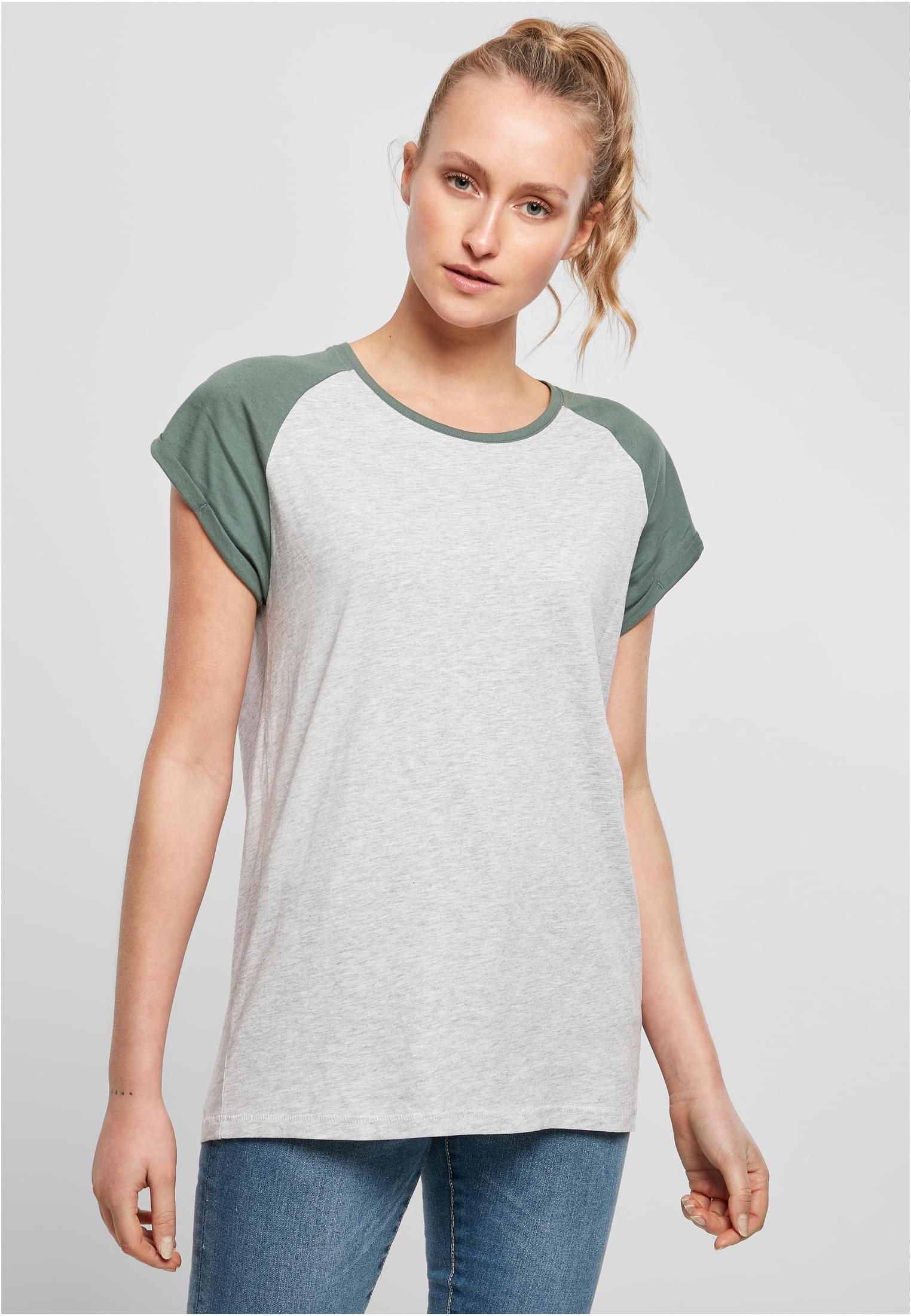 Ladies Contrast Raglan Tee 2-Pack | whitesand/duskrose+lightgry/paleleaf