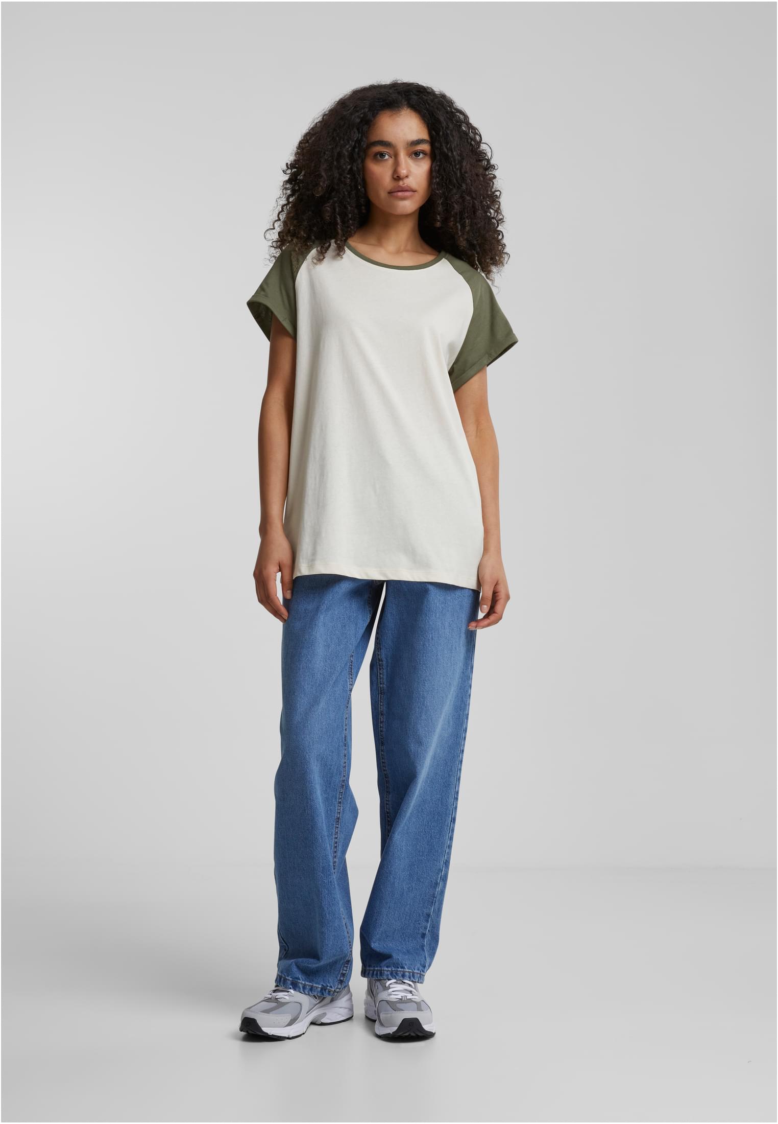 Ladies Contrast Raglan Tee | whitesand+olive