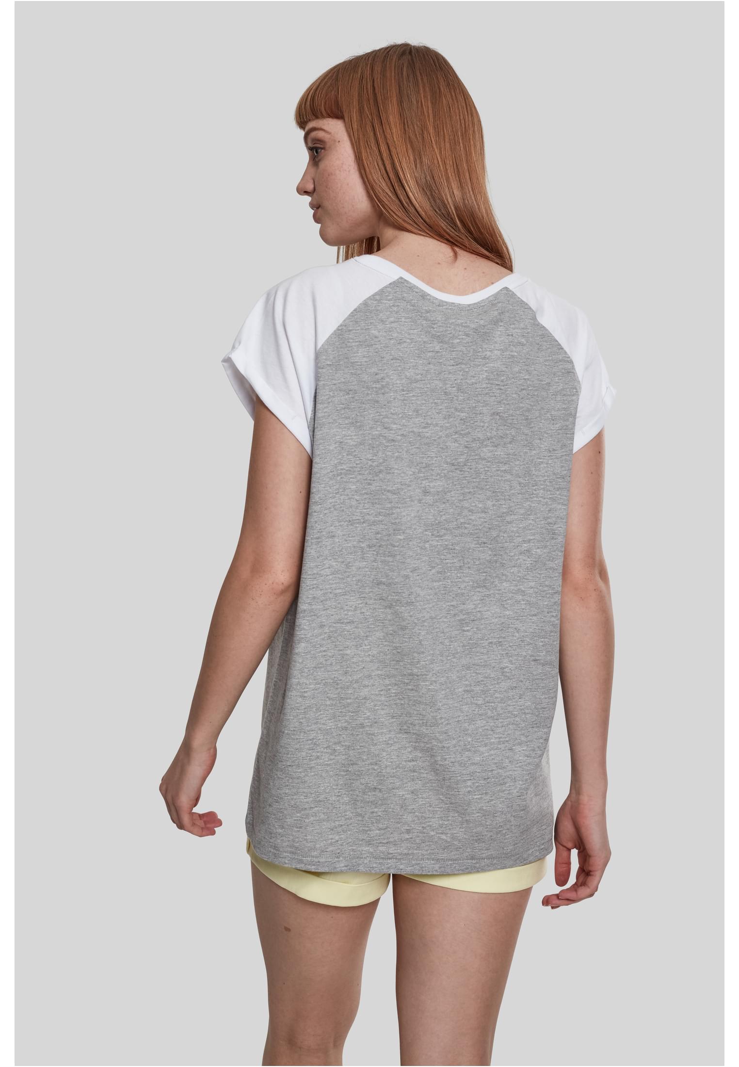 Ladies Contrast Raglan Tee | grey/white