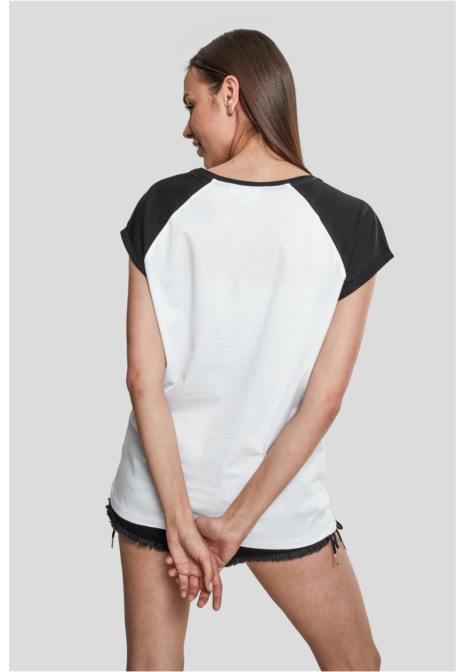 Ladies Contrast Raglan Tee | white/black