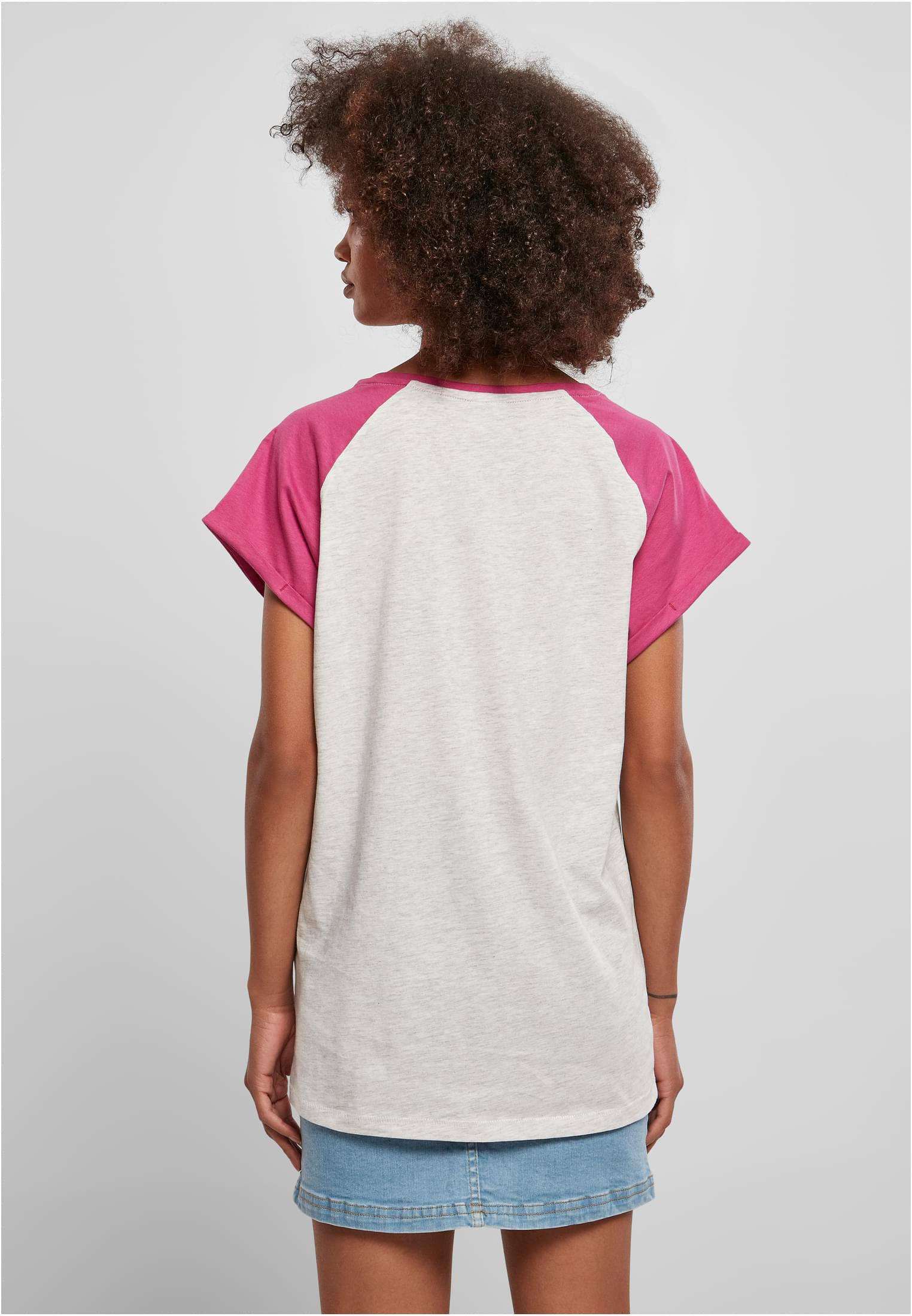 Ladies Contrast Raglan Tee | lightgrey/brightviolet