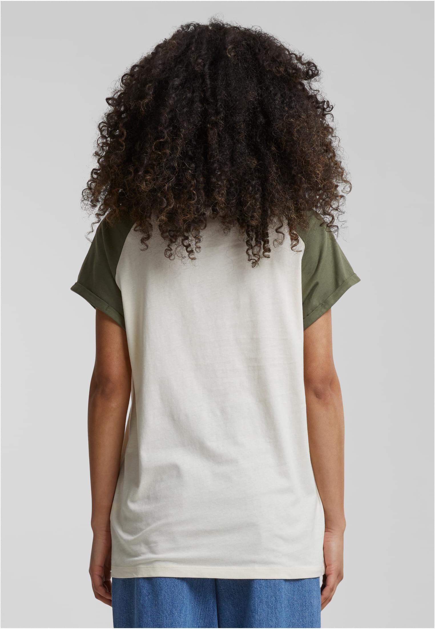 Ladies Contrast Raglan Tee | whitesand+olive