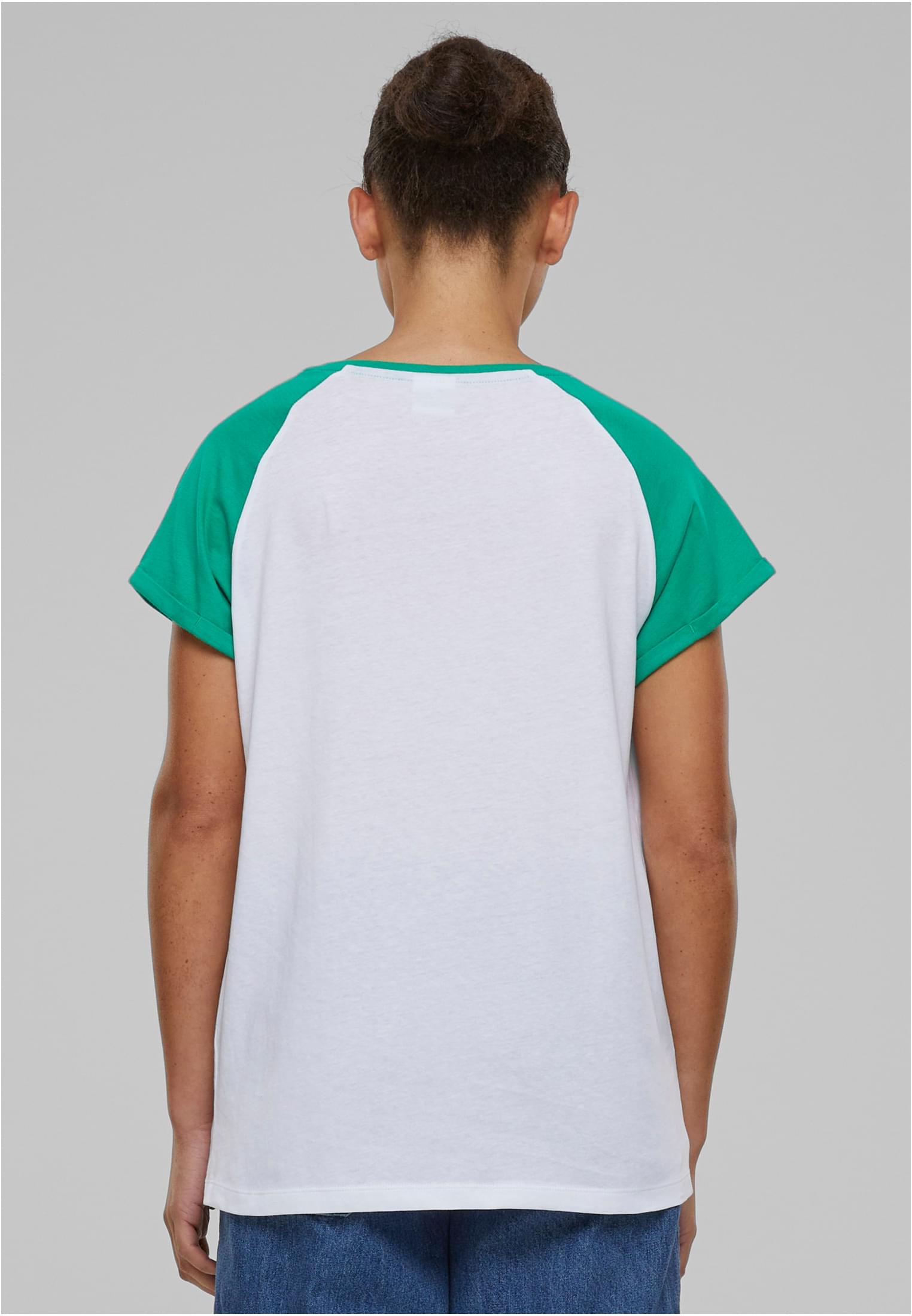 Ladies Contrast Raglan Tee | white/ferngreen