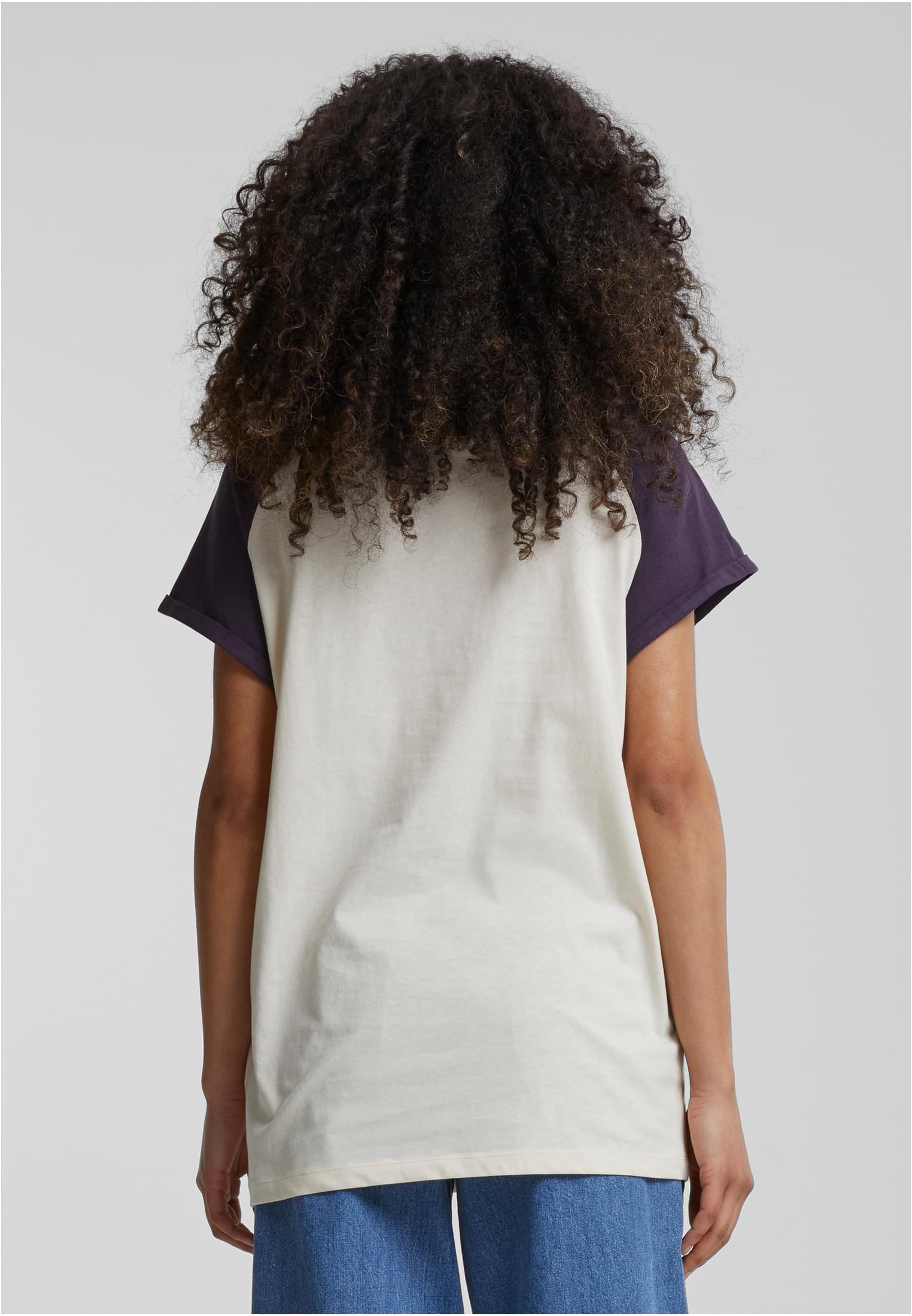 Ladies Contrast Raglan Tee | whitesand/purplenight