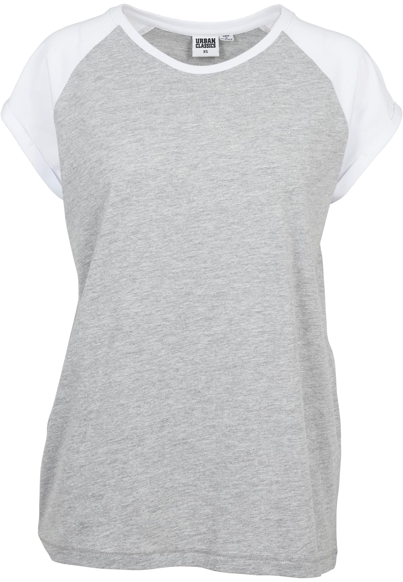 Ladies Contrast Raglan Tee | grey/white