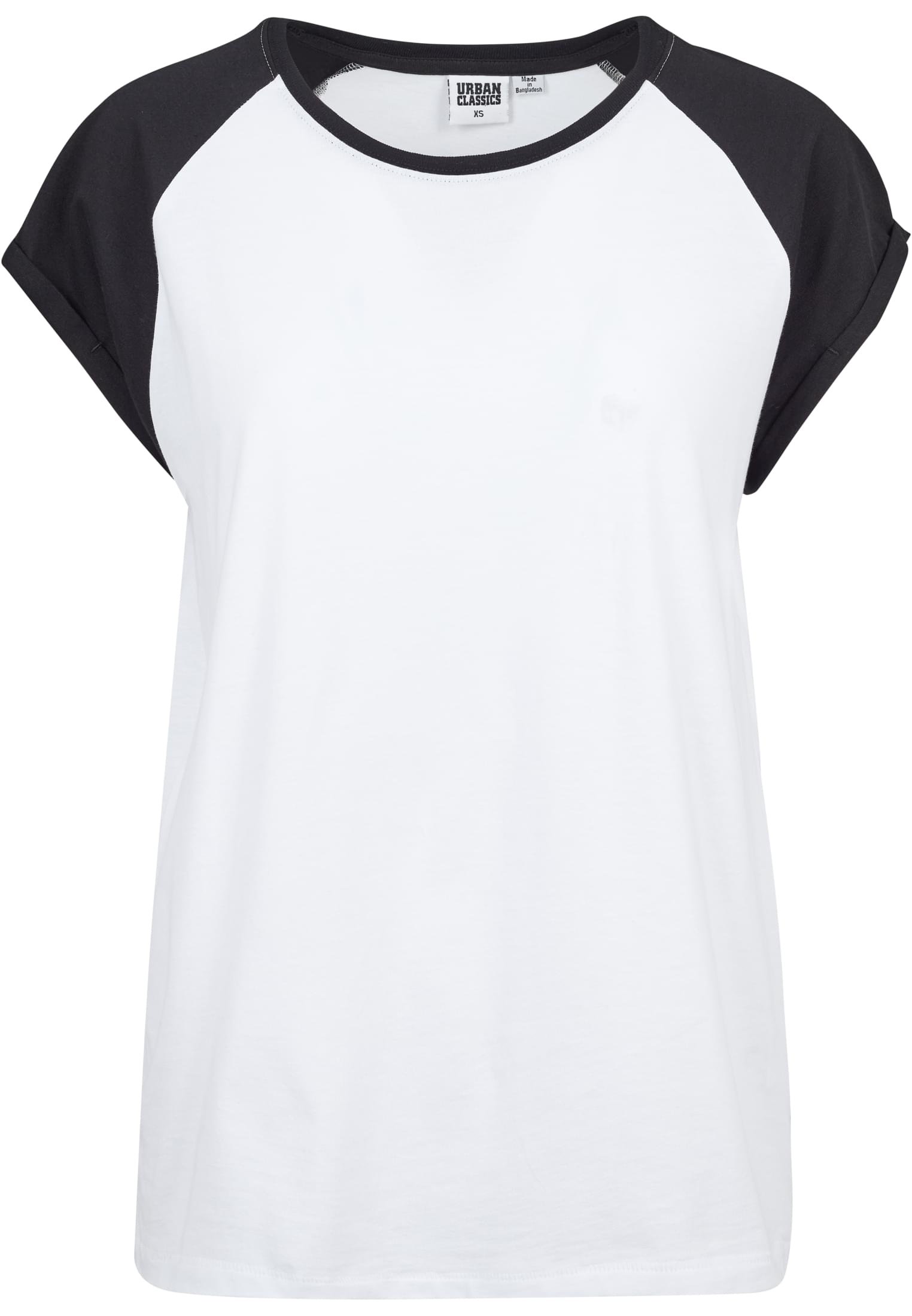 Ladies Contrast Raglan Tee | white/black