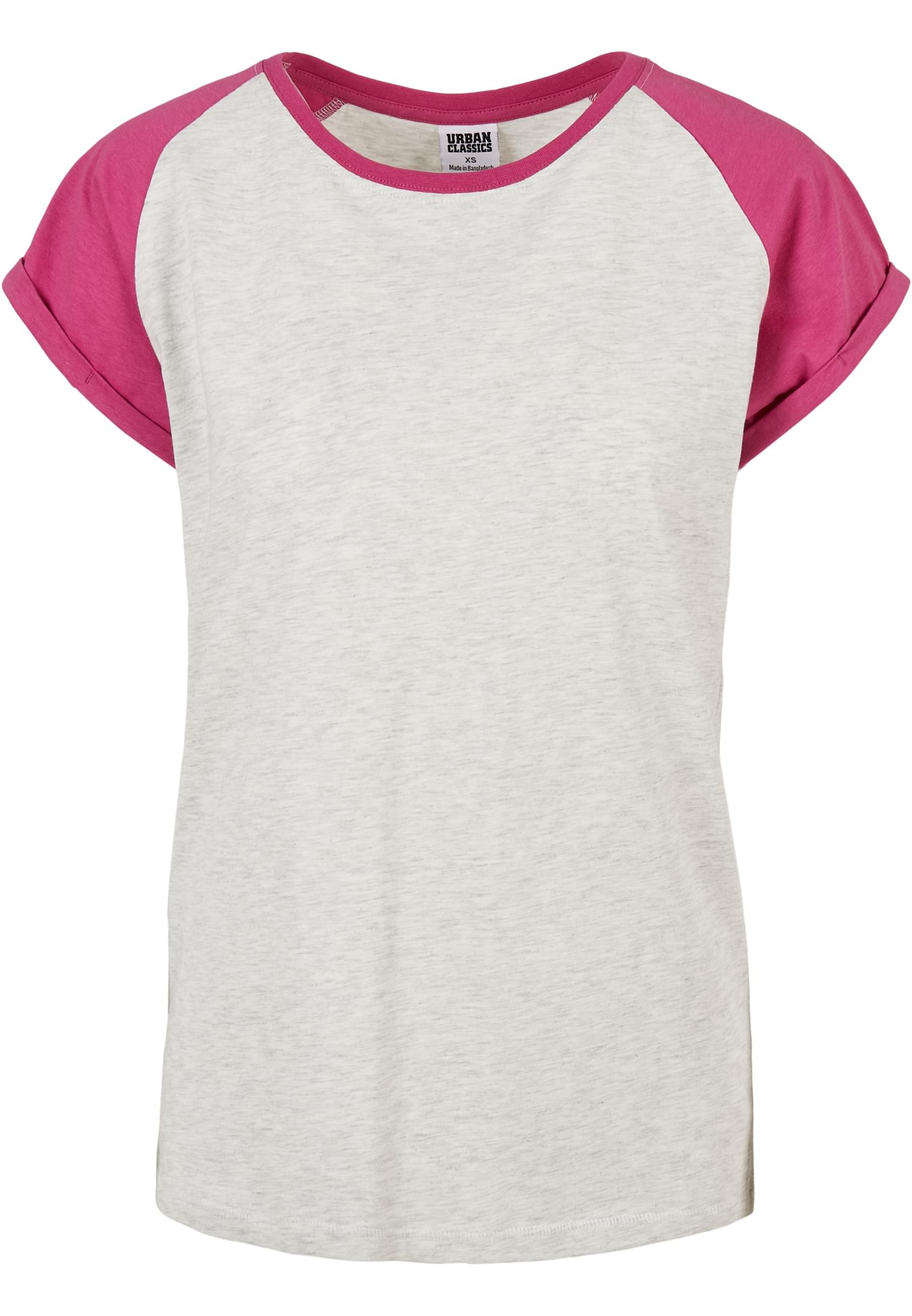 Ladies Contrast Raglan Tee | lightgrey/brightviolet