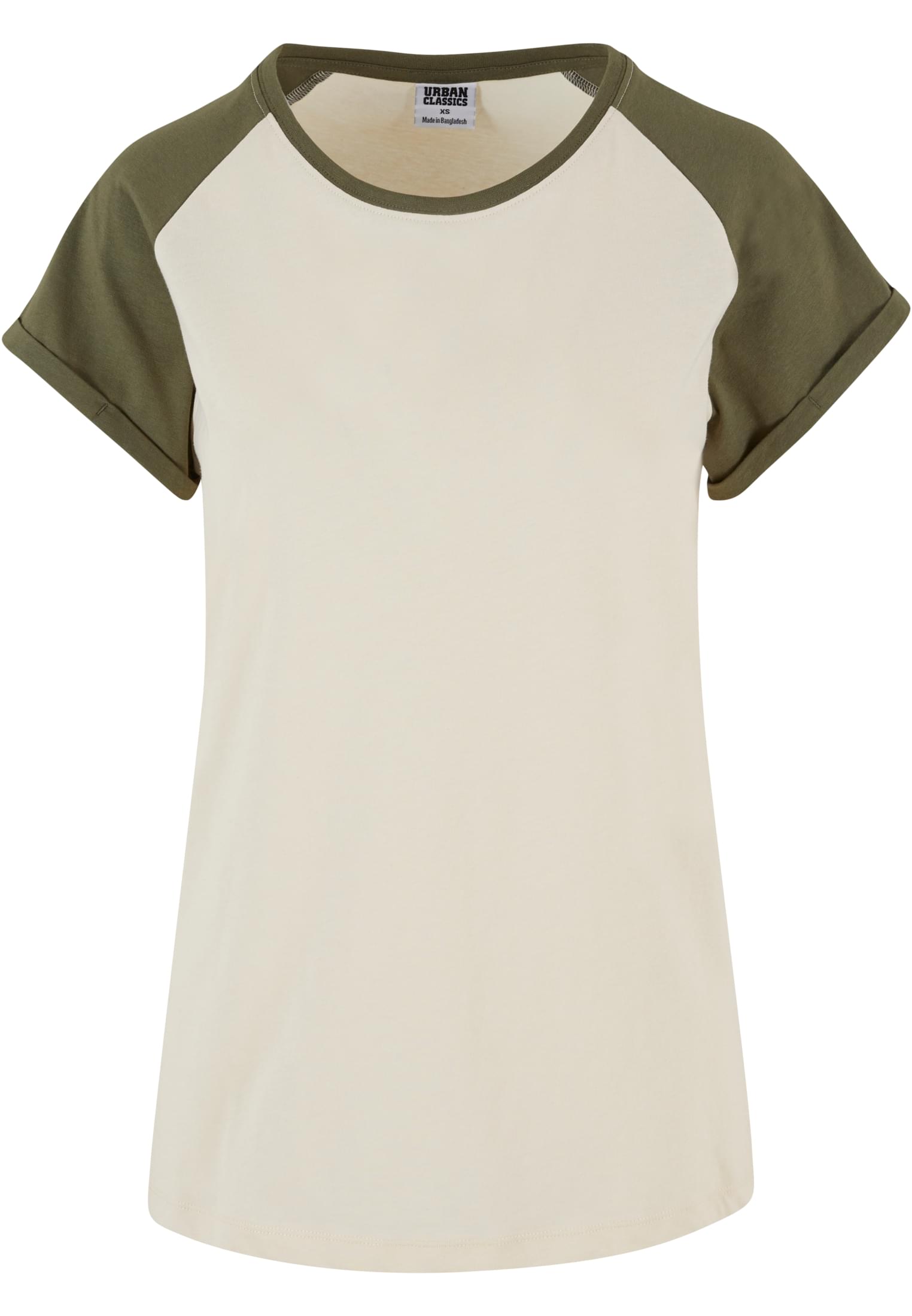 Ladies Contrast Raglan Tee | whitesand+olive