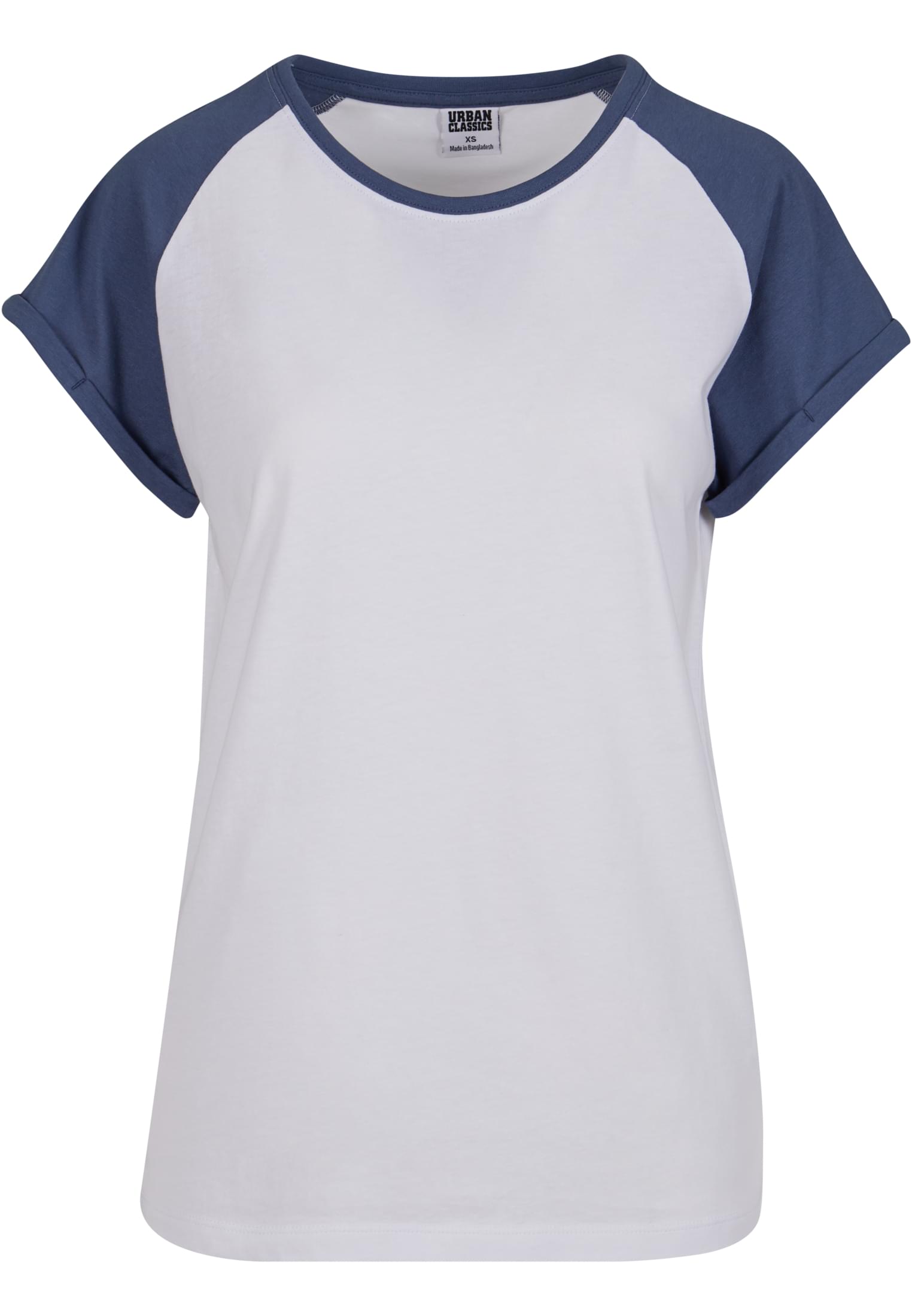 Ladies Contrast Raglan Tee | white/vintageblue