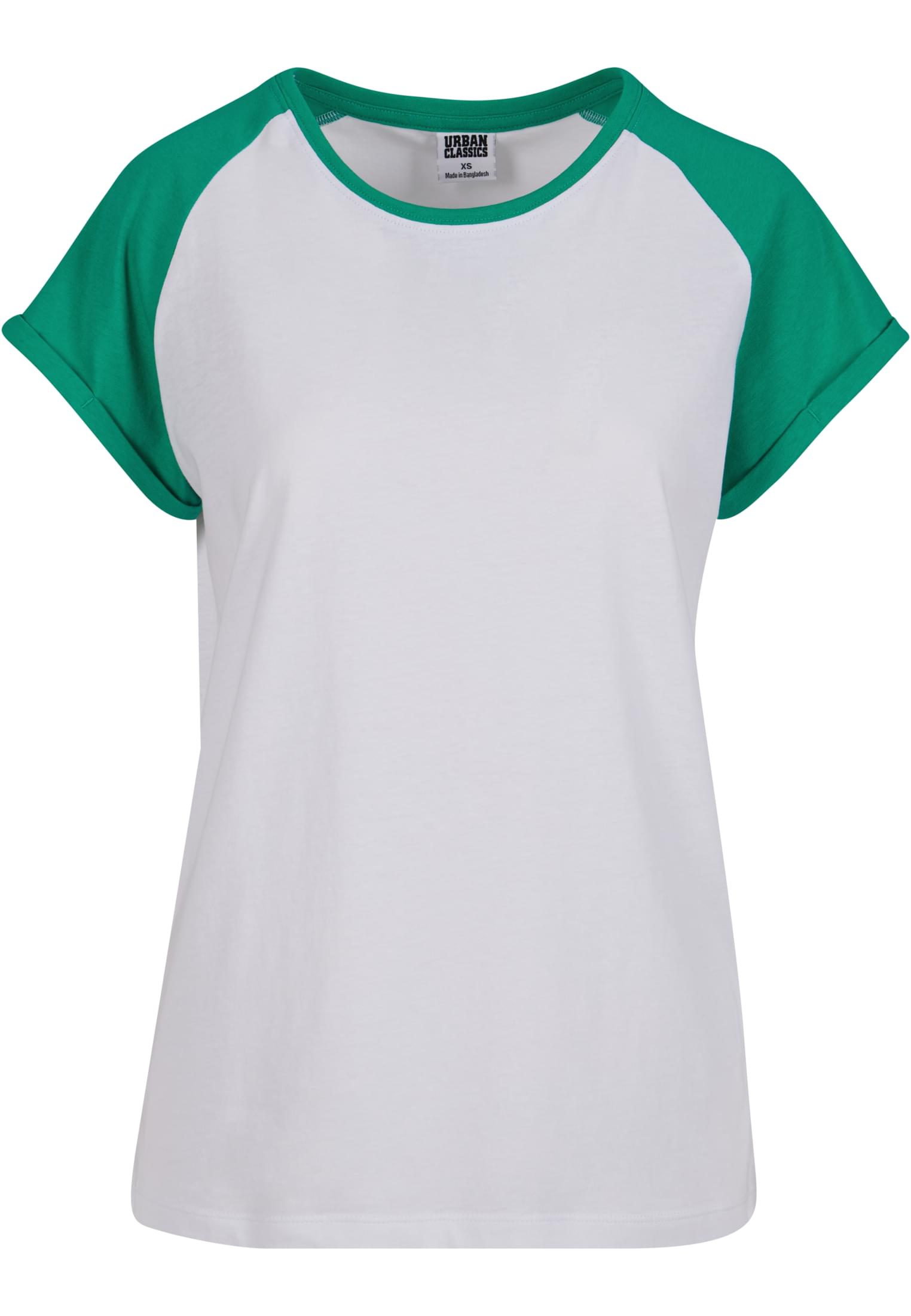 Ladies Contrast Raglan Tee | white/ferngreen