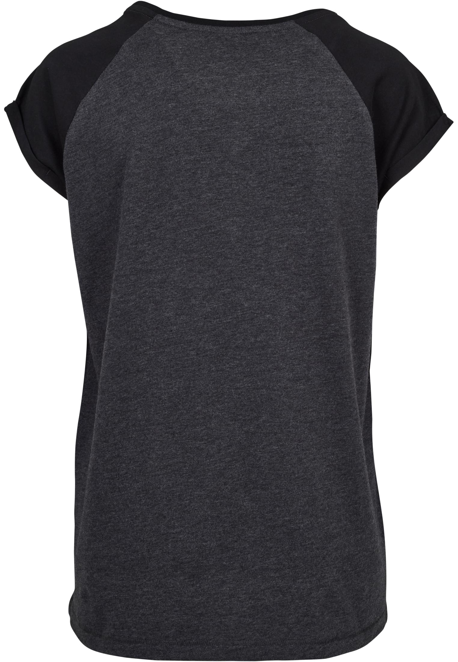 Ladies Contrast Raglan Tee | charcoal/black