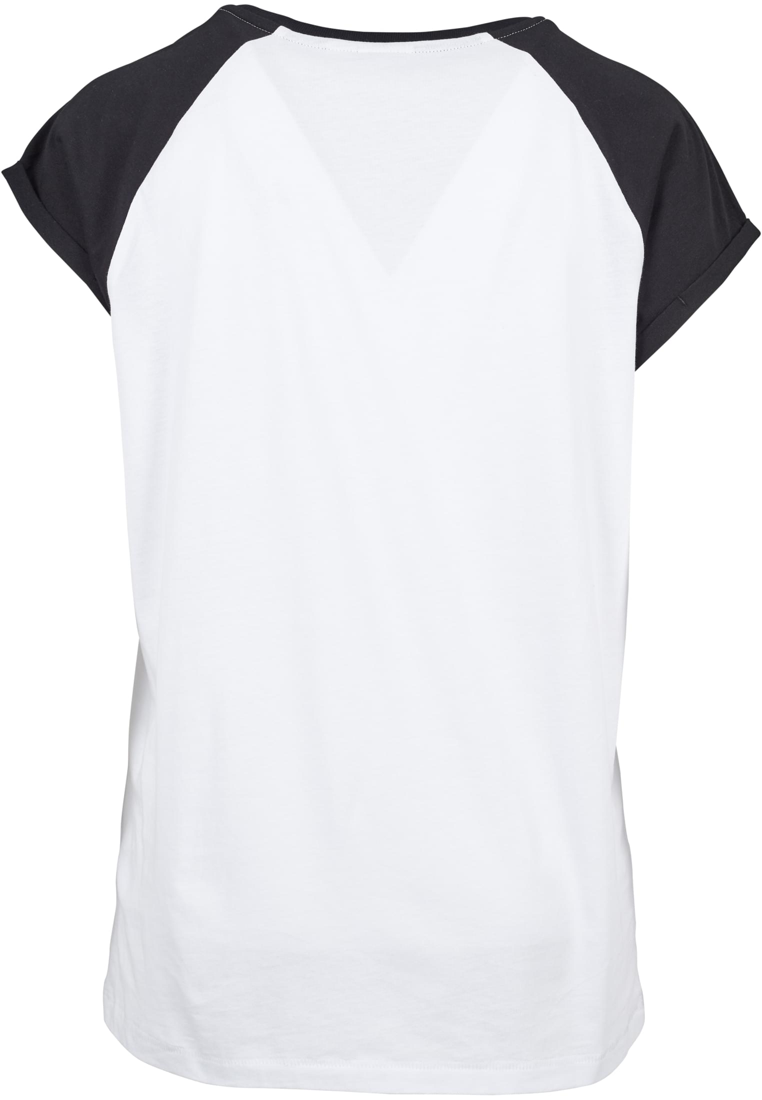 Ladies Contrast Raglan Tee | white/black