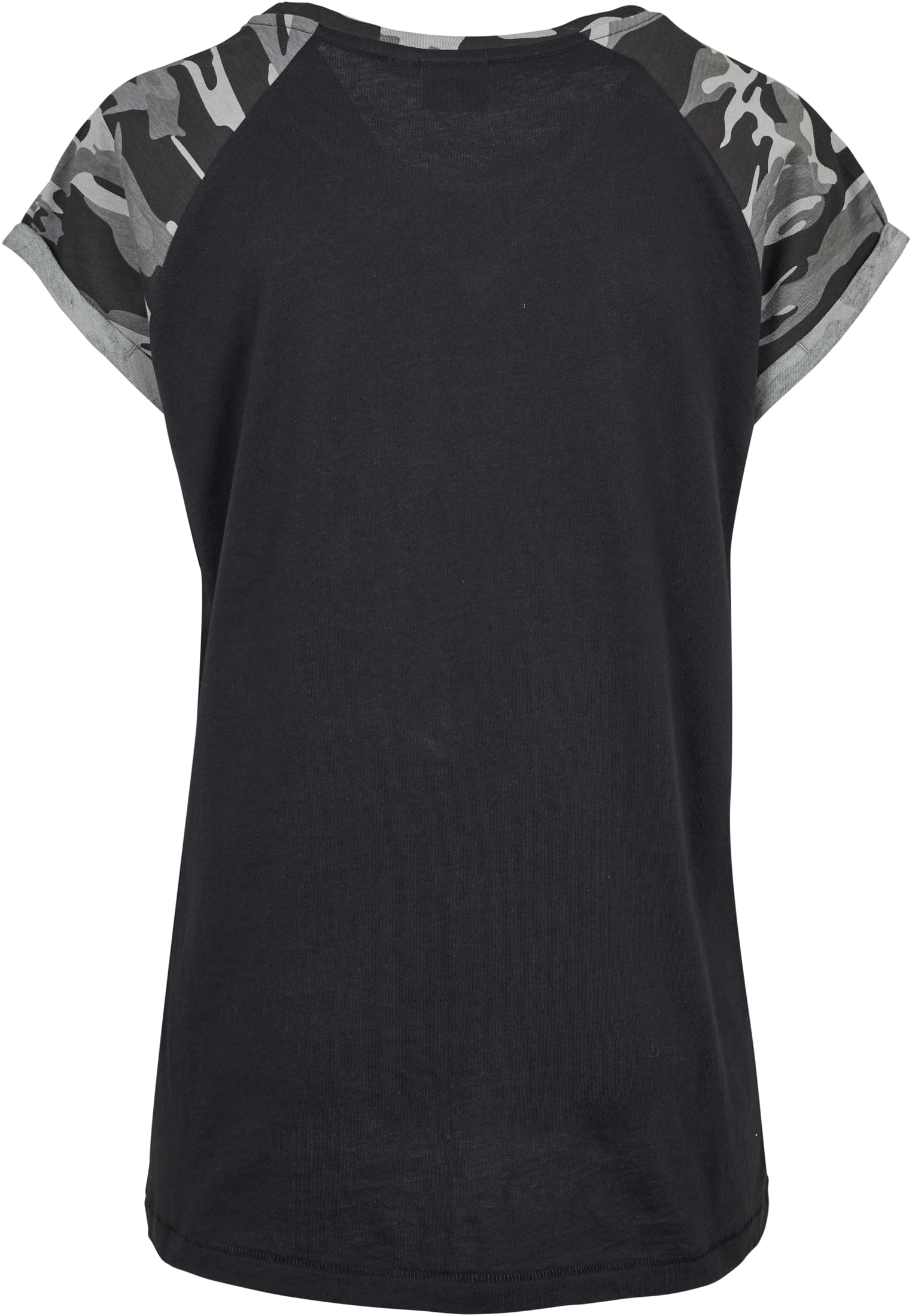 Ladies Contrast Raglan Tee | black/darkcamo