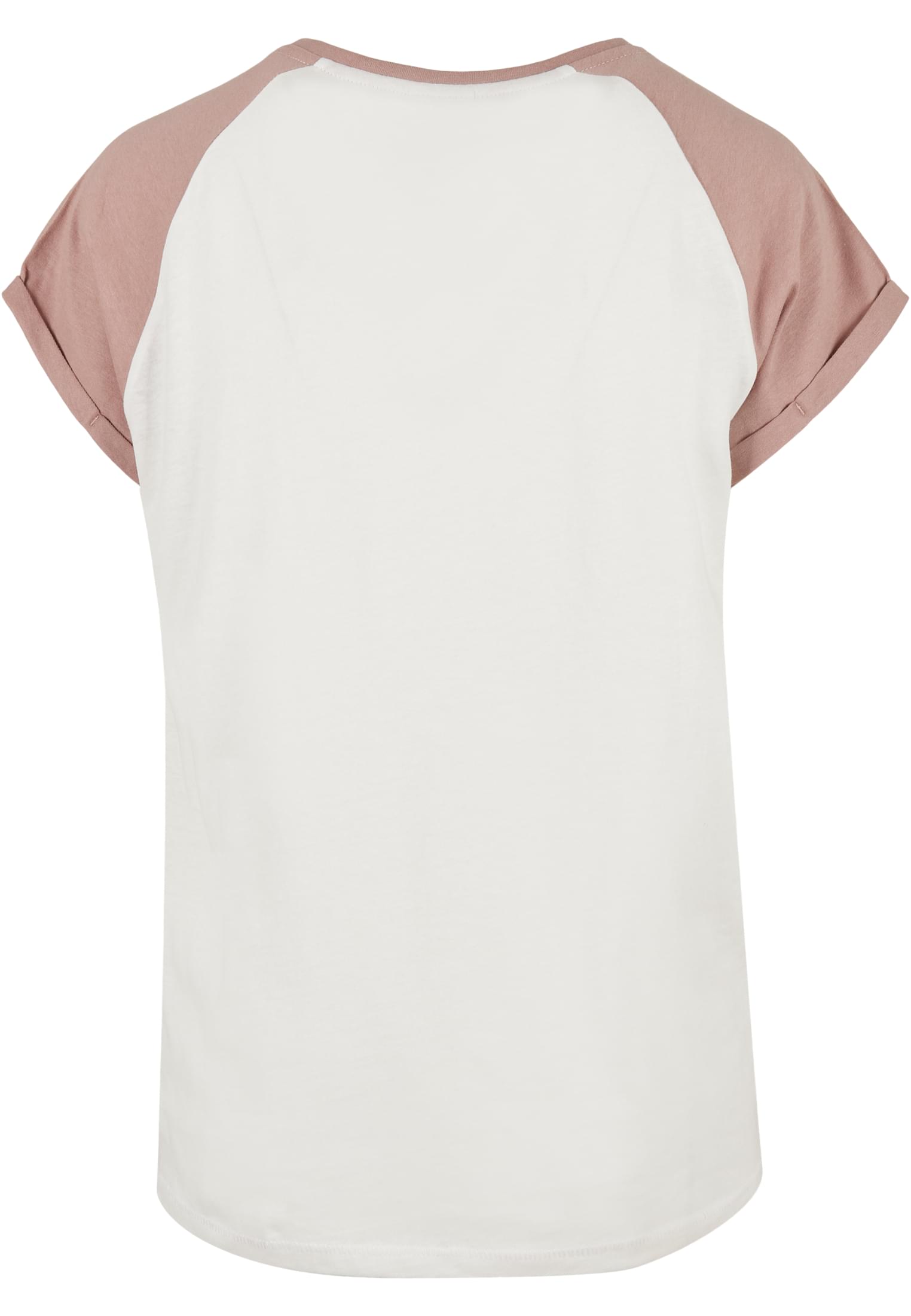 Ladies Contrast Raglan Tee | whitesand/duskrose