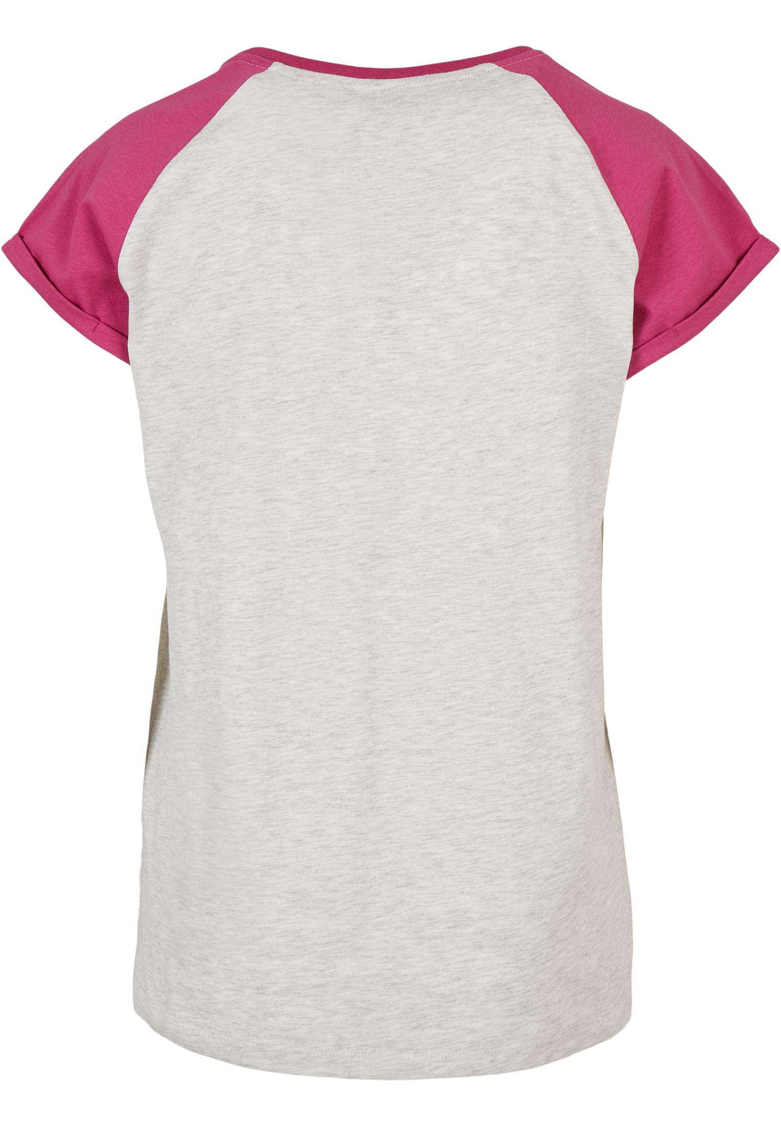 Ladies Contrast Raglan Tee | lightgrey/brightviolet