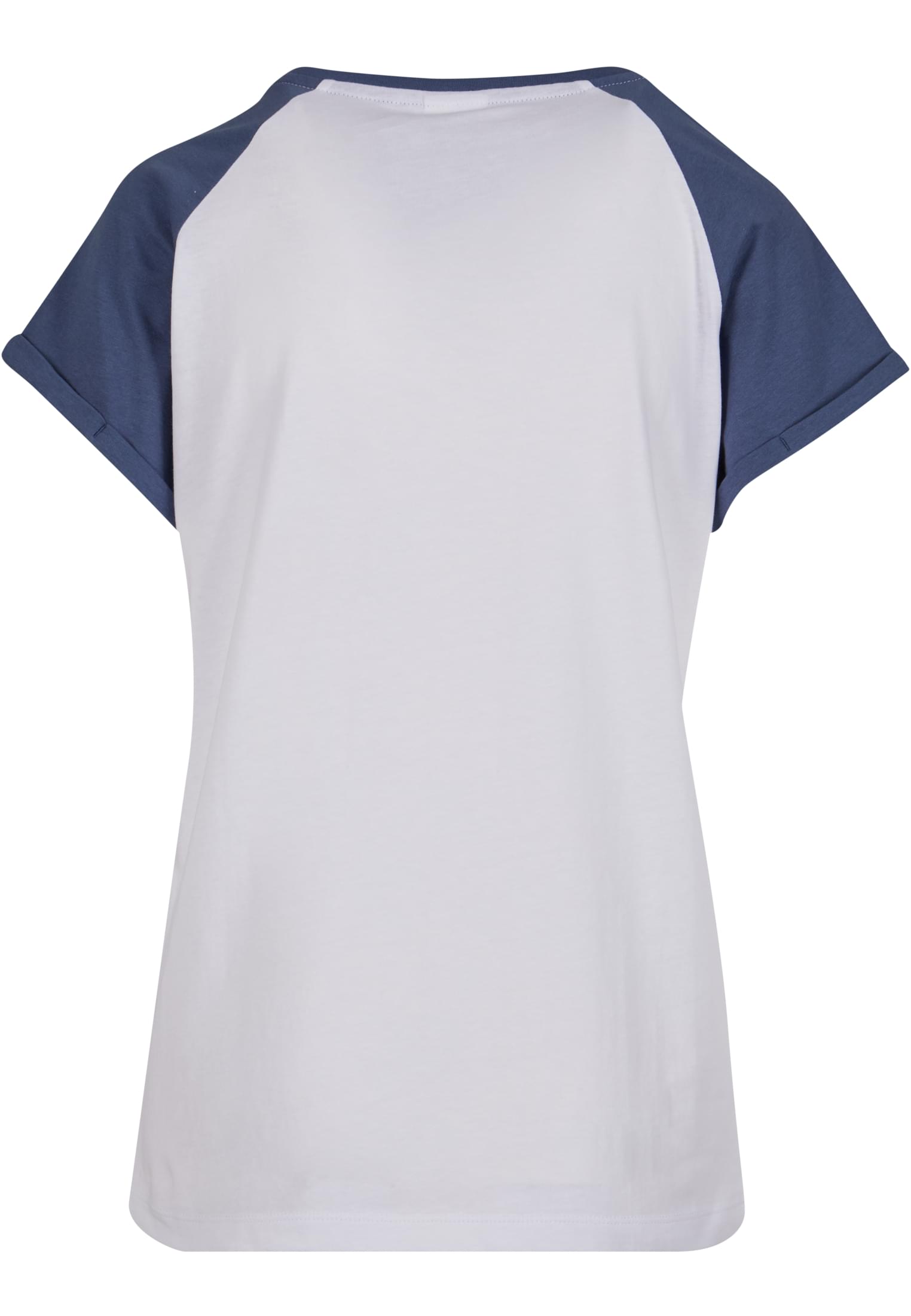 Ladies Contrast Raglan Tee | white/vintageblue