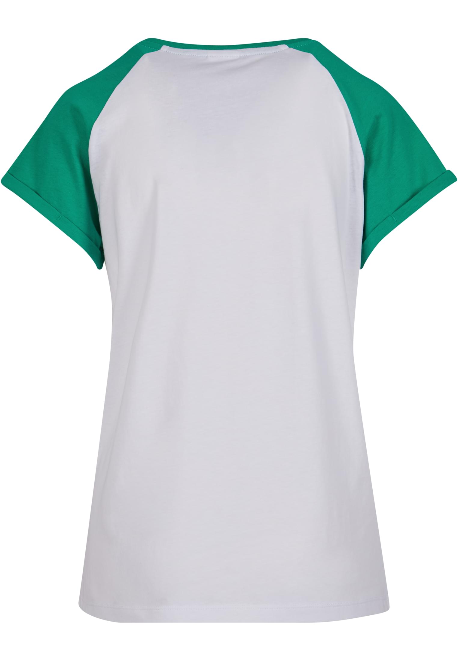 Ladies Contrast Raglan Tee | white/ferngreen