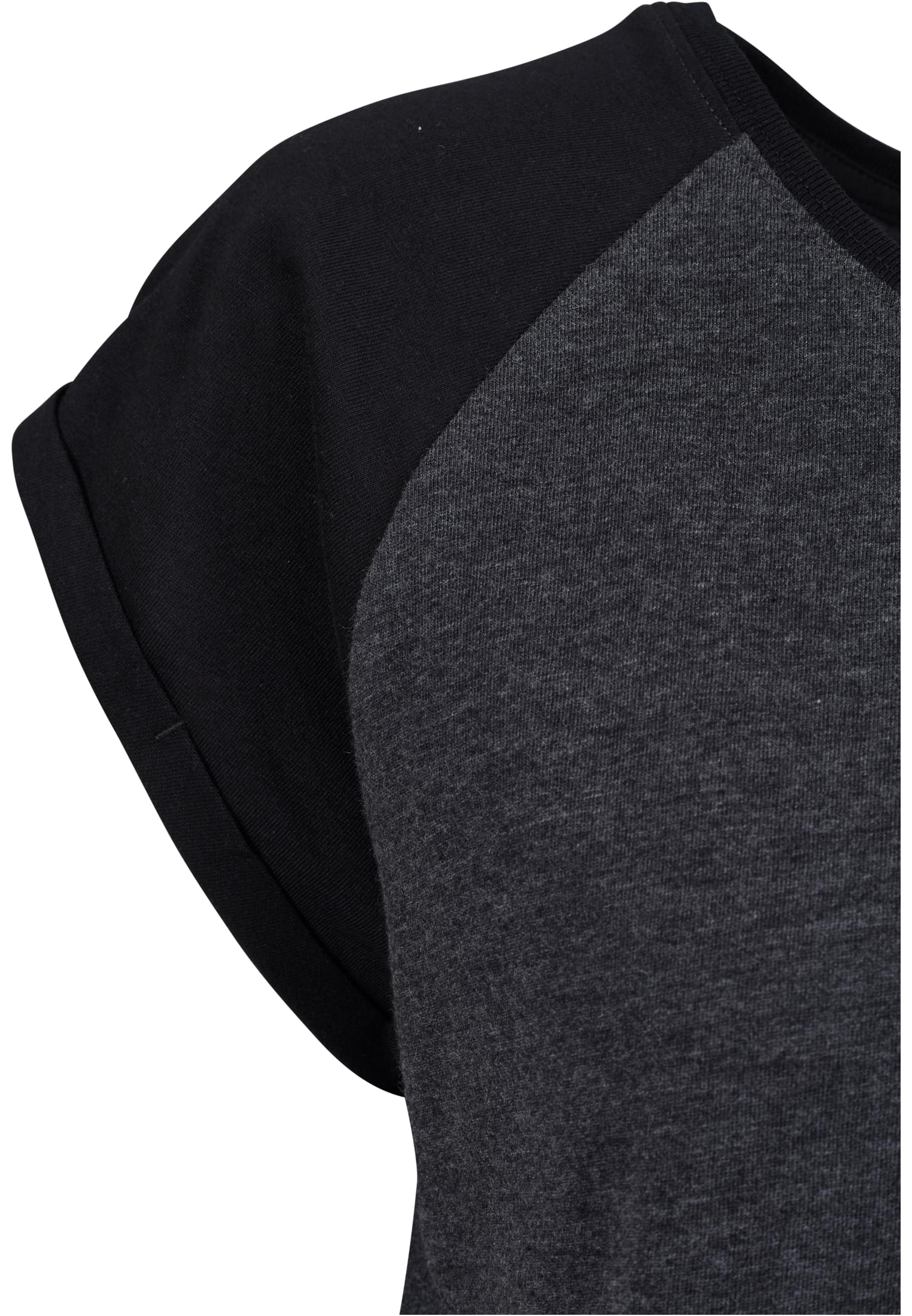 Ladies Contrast Raglan Tee | charcoal/black