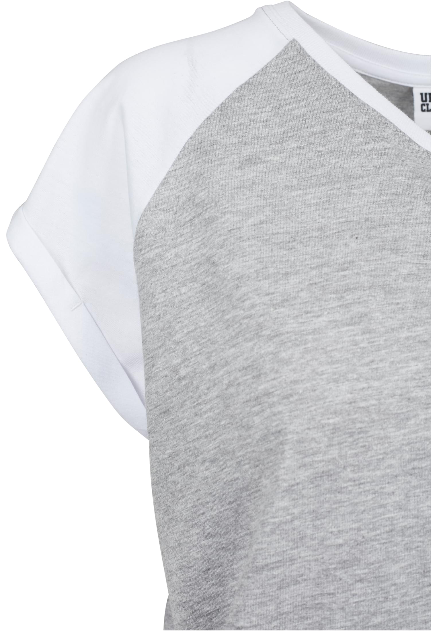 Ladies Contrast Raglan Tee | grey/white