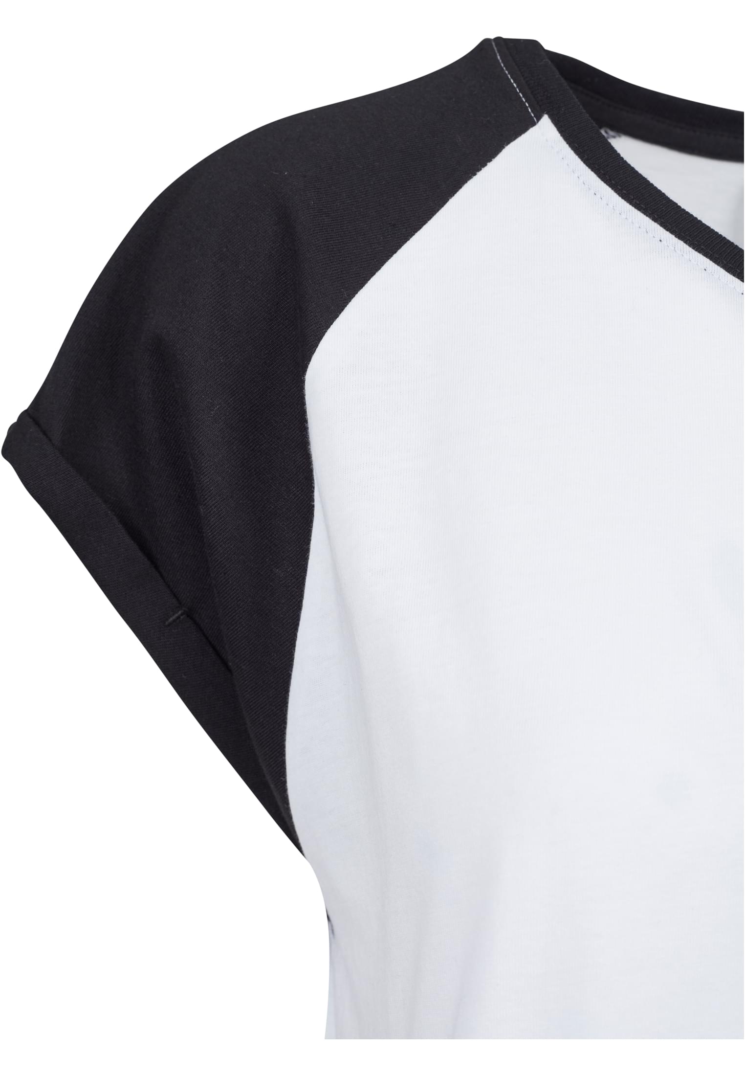 Ladies Contrast Raglan Tee | white/black