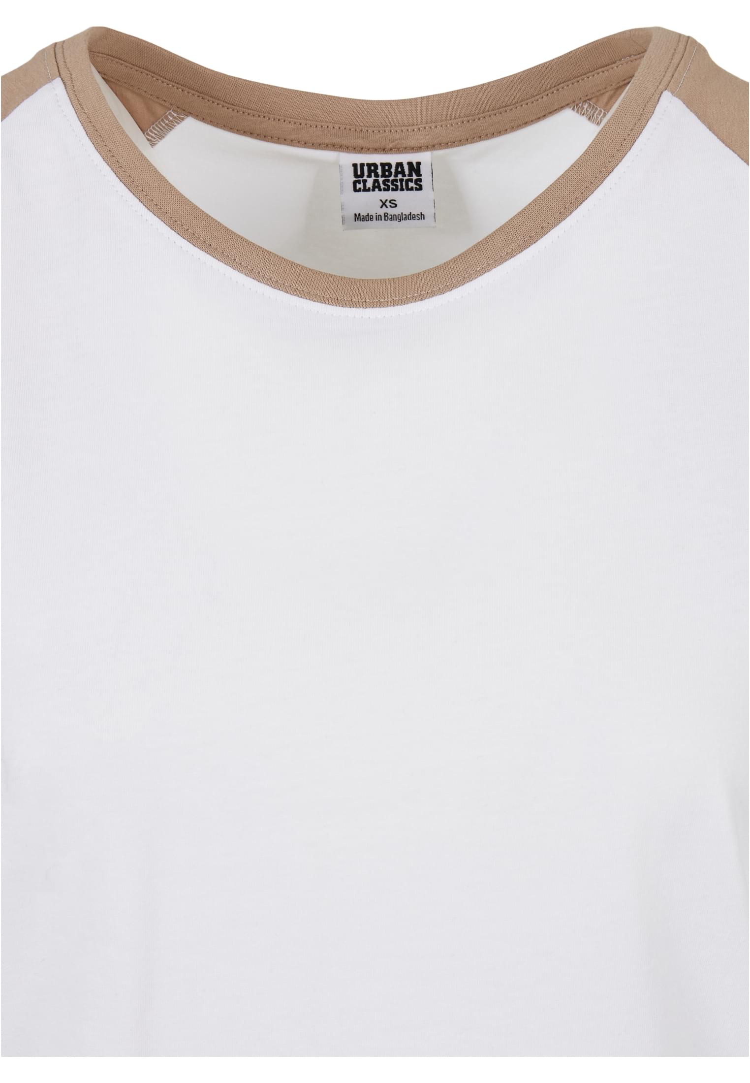 Ladies Contrast Raglan Tee | white/softtaupe