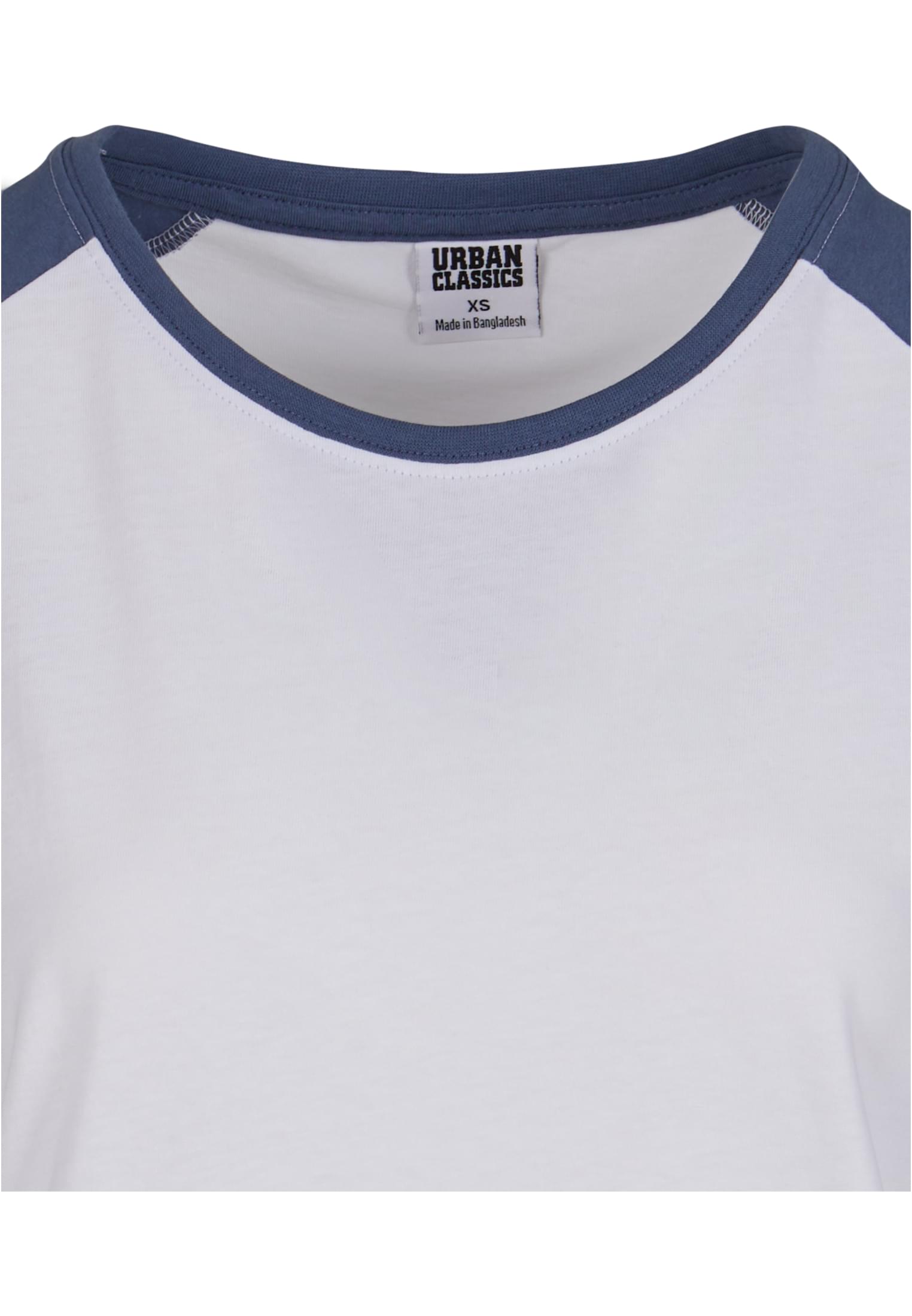 Ladies Contrast Raglan Tee | white/vintageblue