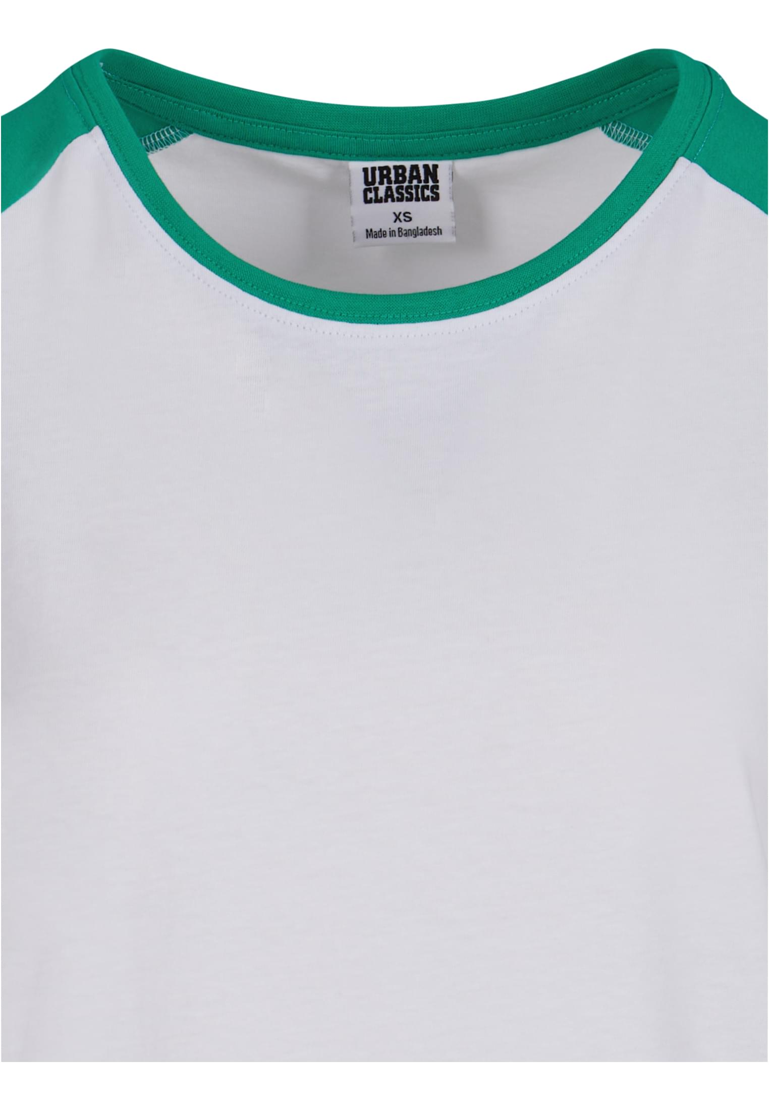 Ladies Contrast Raglan Tee | white/ferngreen