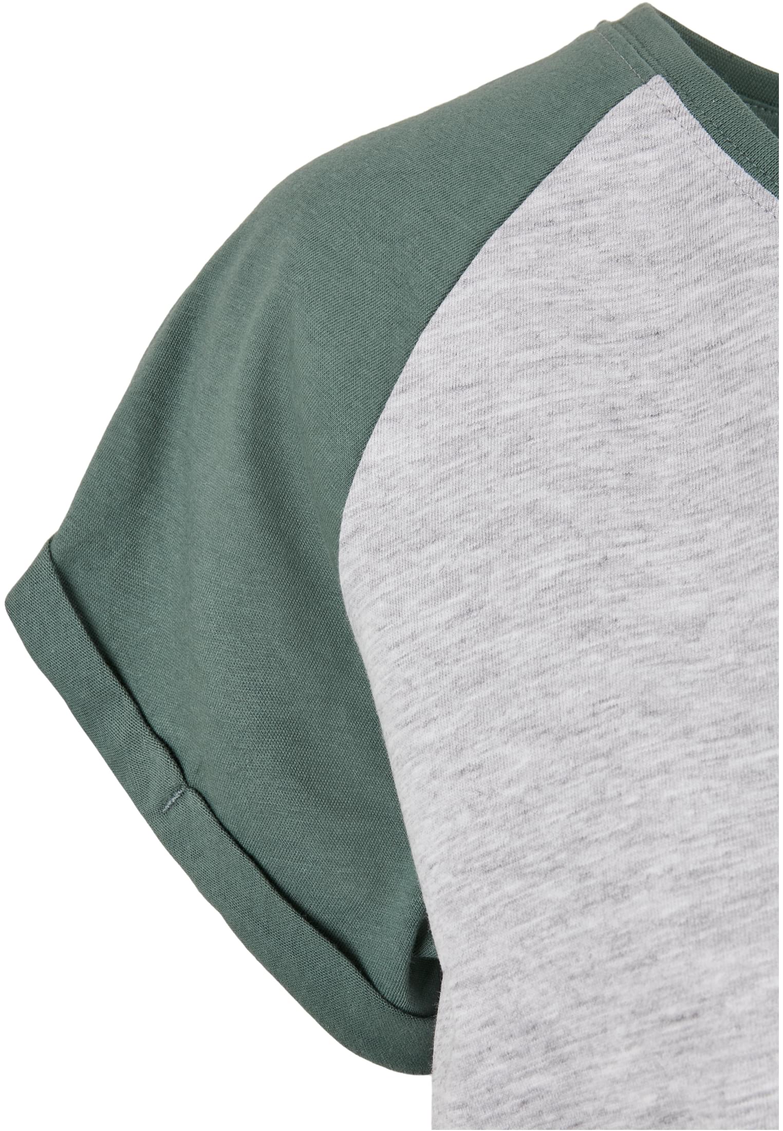 Ladies Contrast Raglan Tee | lightgrey/paleleaf