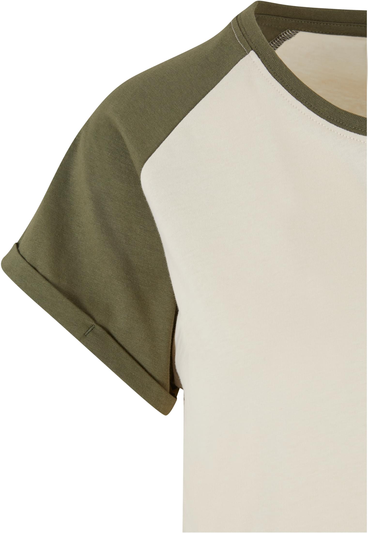 Ladies Contrast Raglan Tee | whitesand+olive