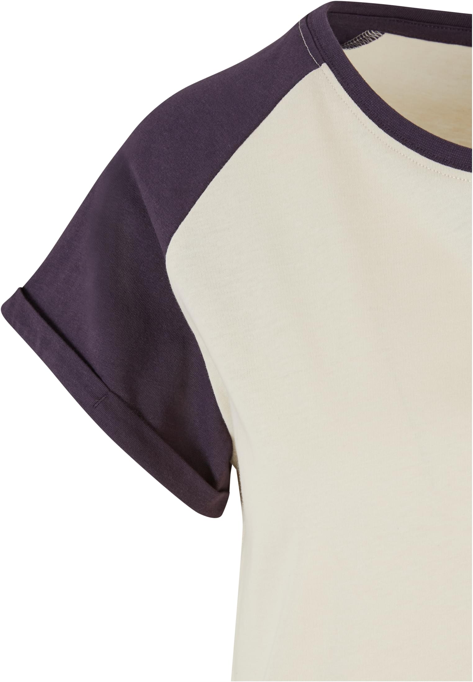 Ladies Contrast Raglan Tee | whitesand/purplenight