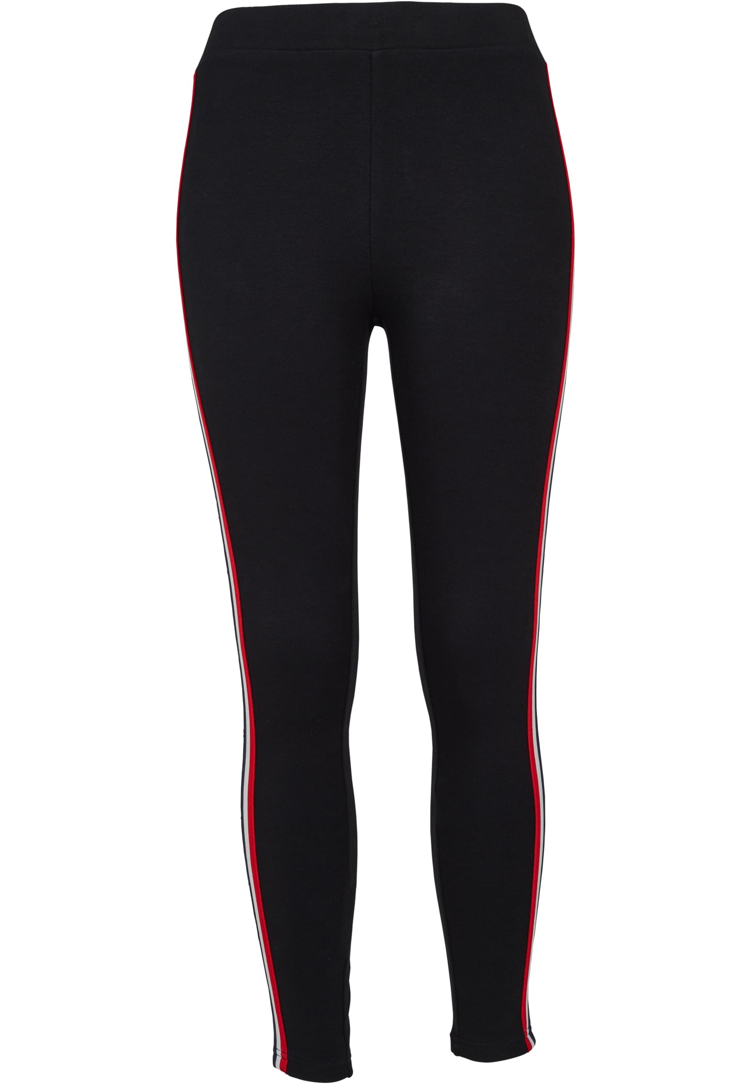 Ladies 3-Tone Tape Leggings | black/firered/white/navy