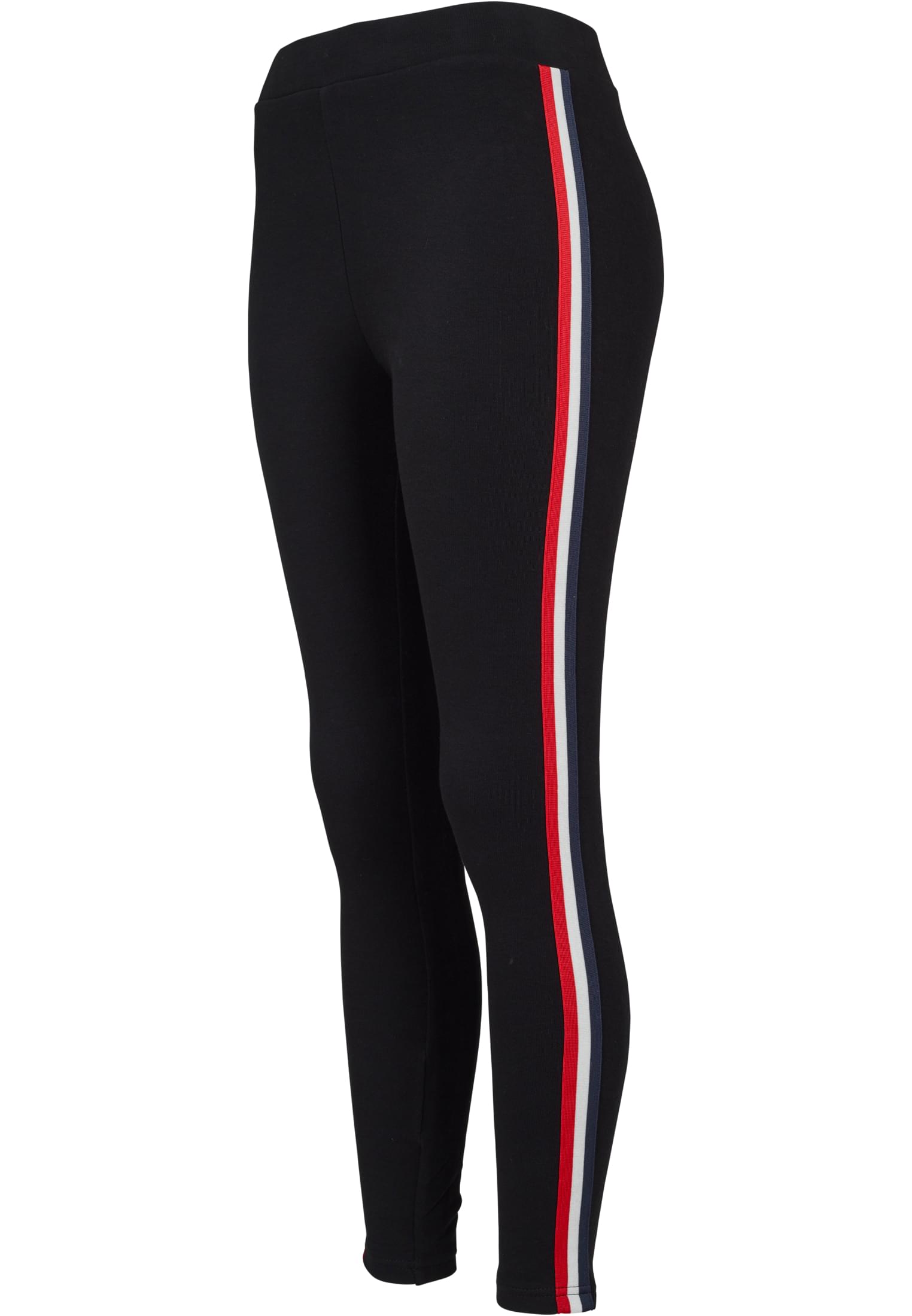 Ladies 3-Tone Tape Leggings | black/firered/white/navy