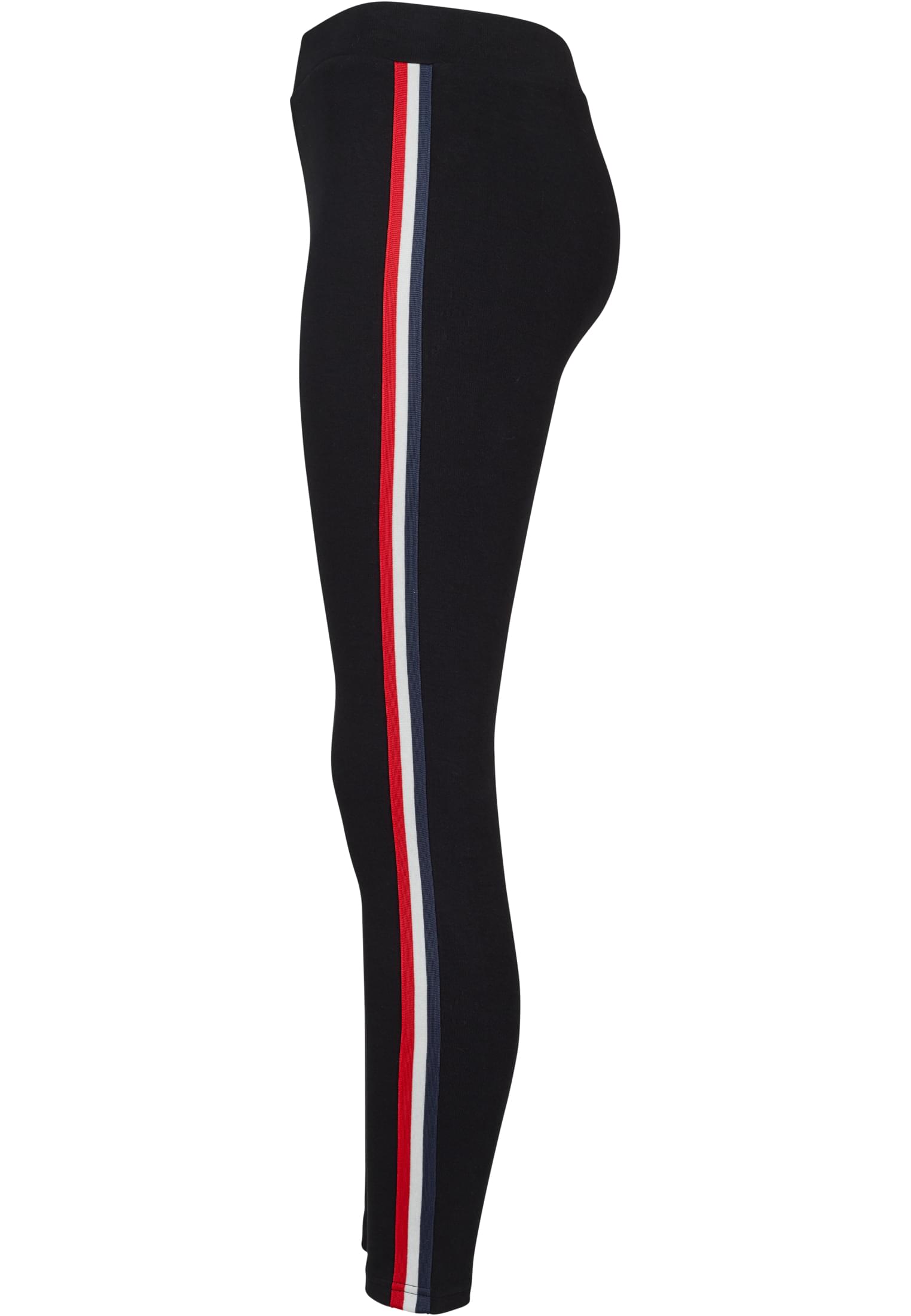 Ladies 3-Tone Tape Leggings | black/firered/white/navy