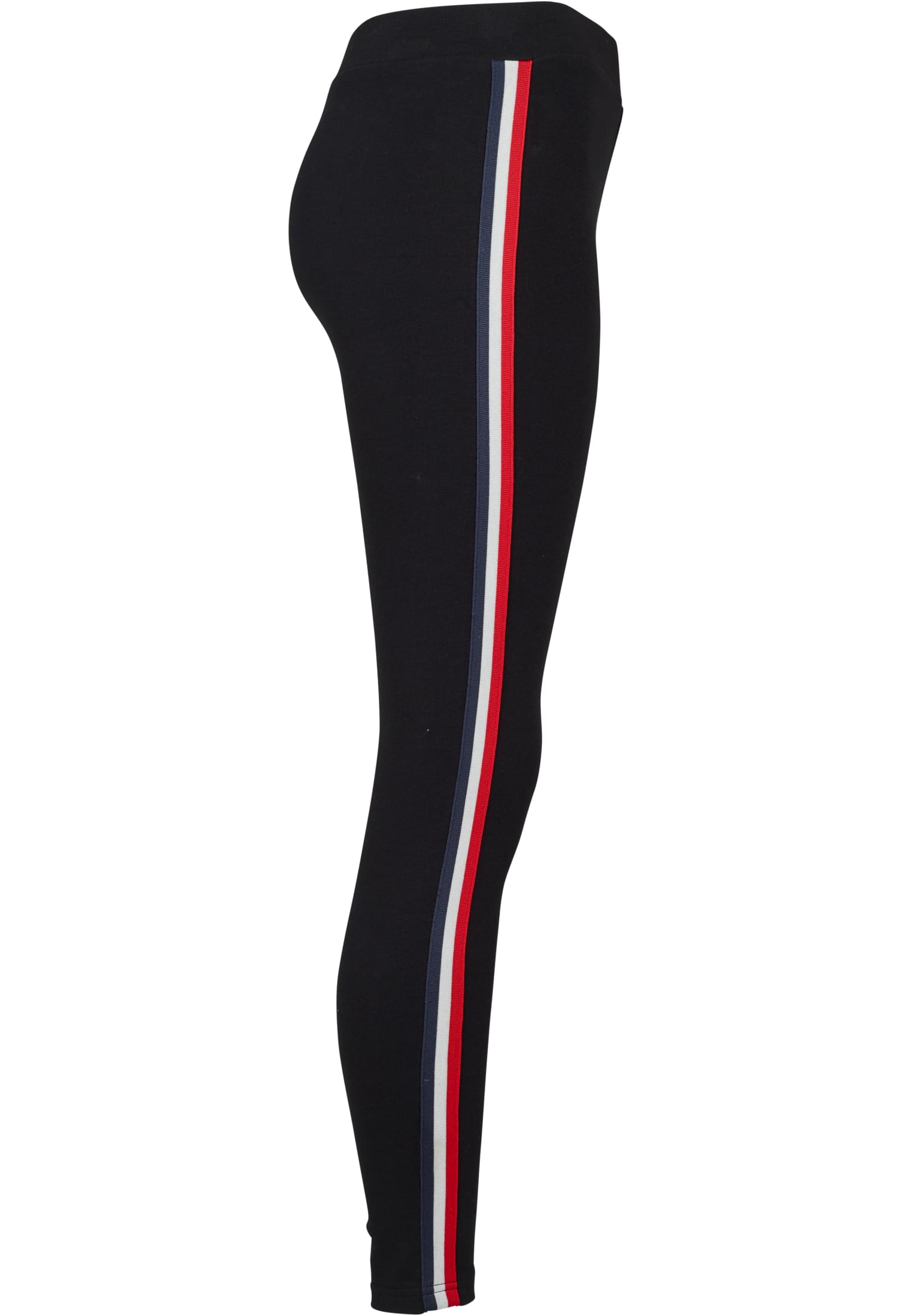 Ladies 3-Tone Tape Leggings | black/firered/white/navy