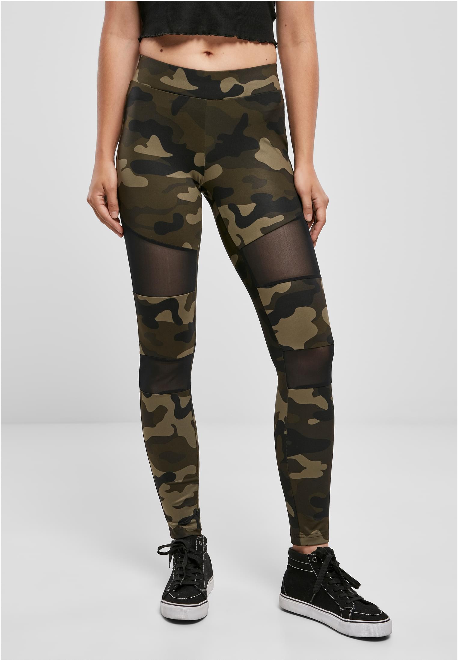 Ladies Camo Tech Mesh Leggings | woodcamo/blk