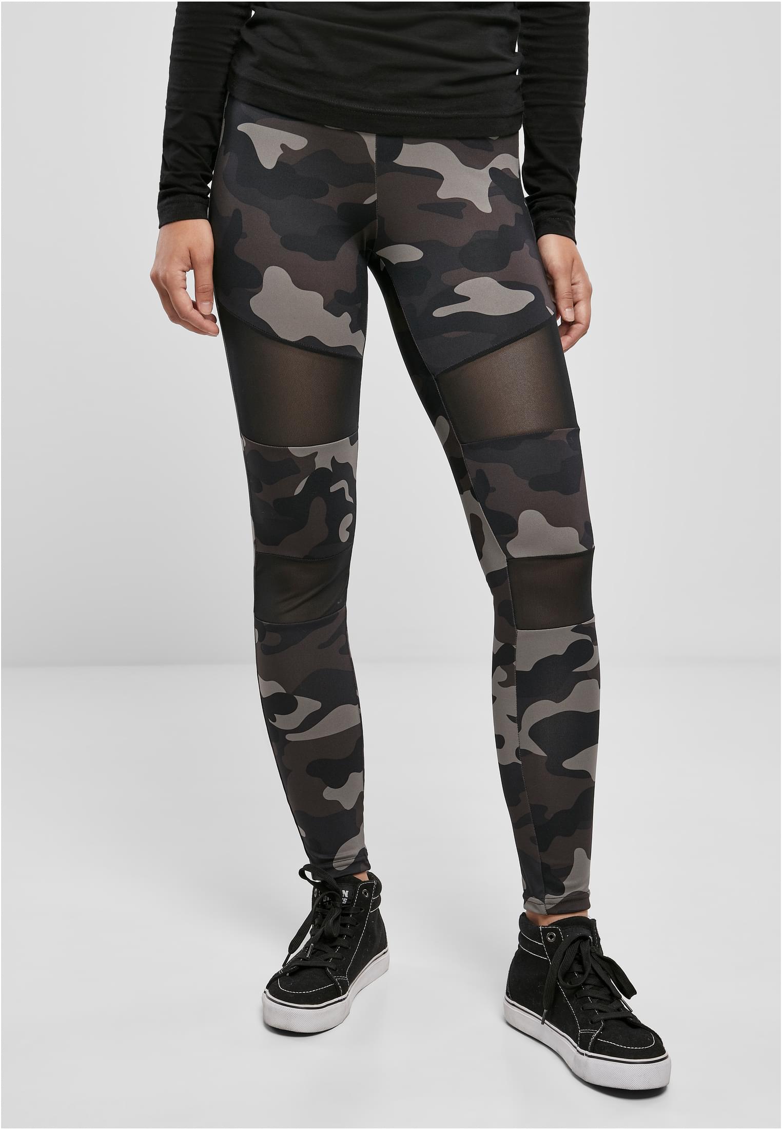 Ladies Camo Tech Mesh Leggings | darkcamo/blk