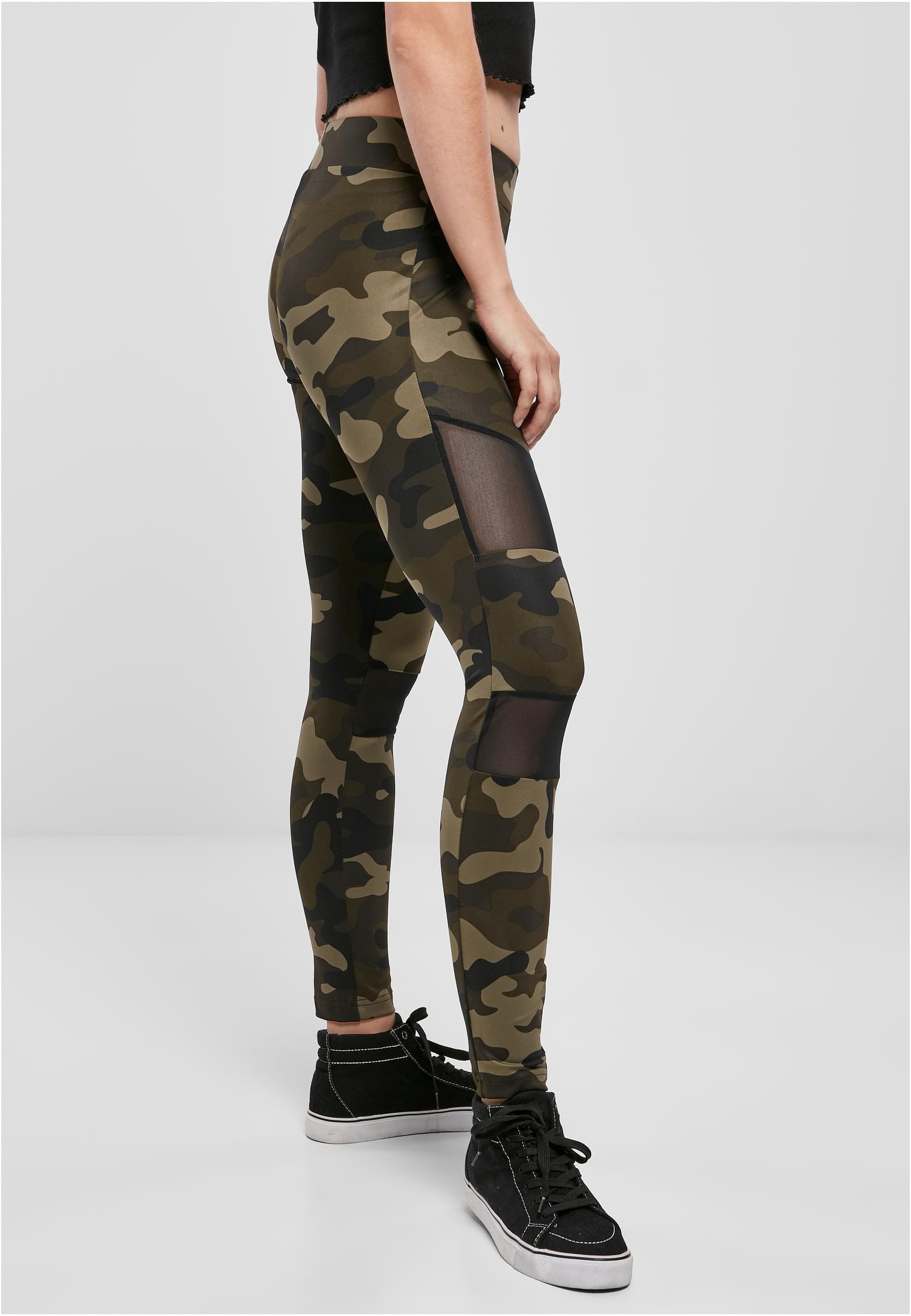 Ladies Camo Tech Mesh Leggings | woodcamo/blk