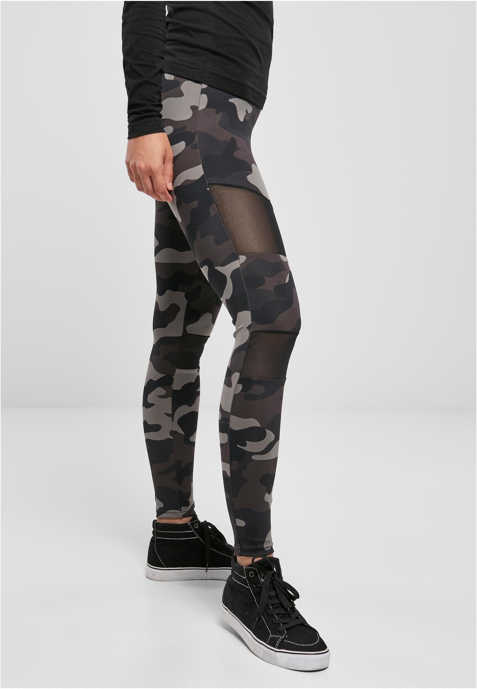 Ladies Camo Tech Mesh Leggings | darkcamo/blk