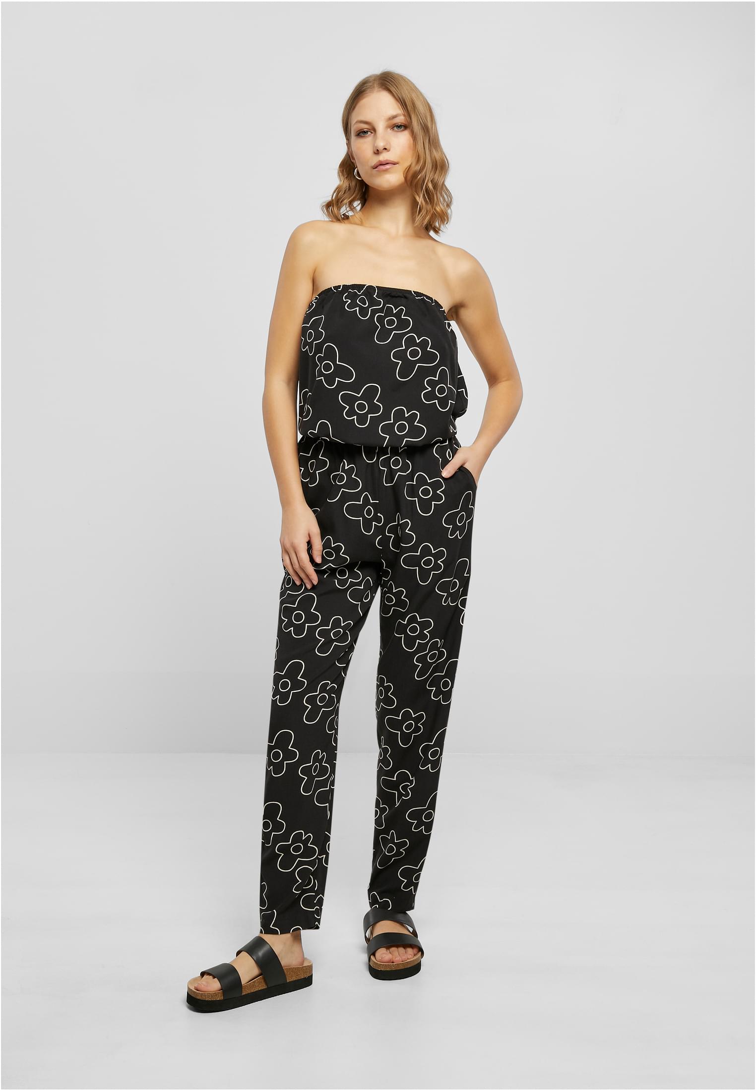 Ladies Viscose Bandeau Jumpsuit | blackflower