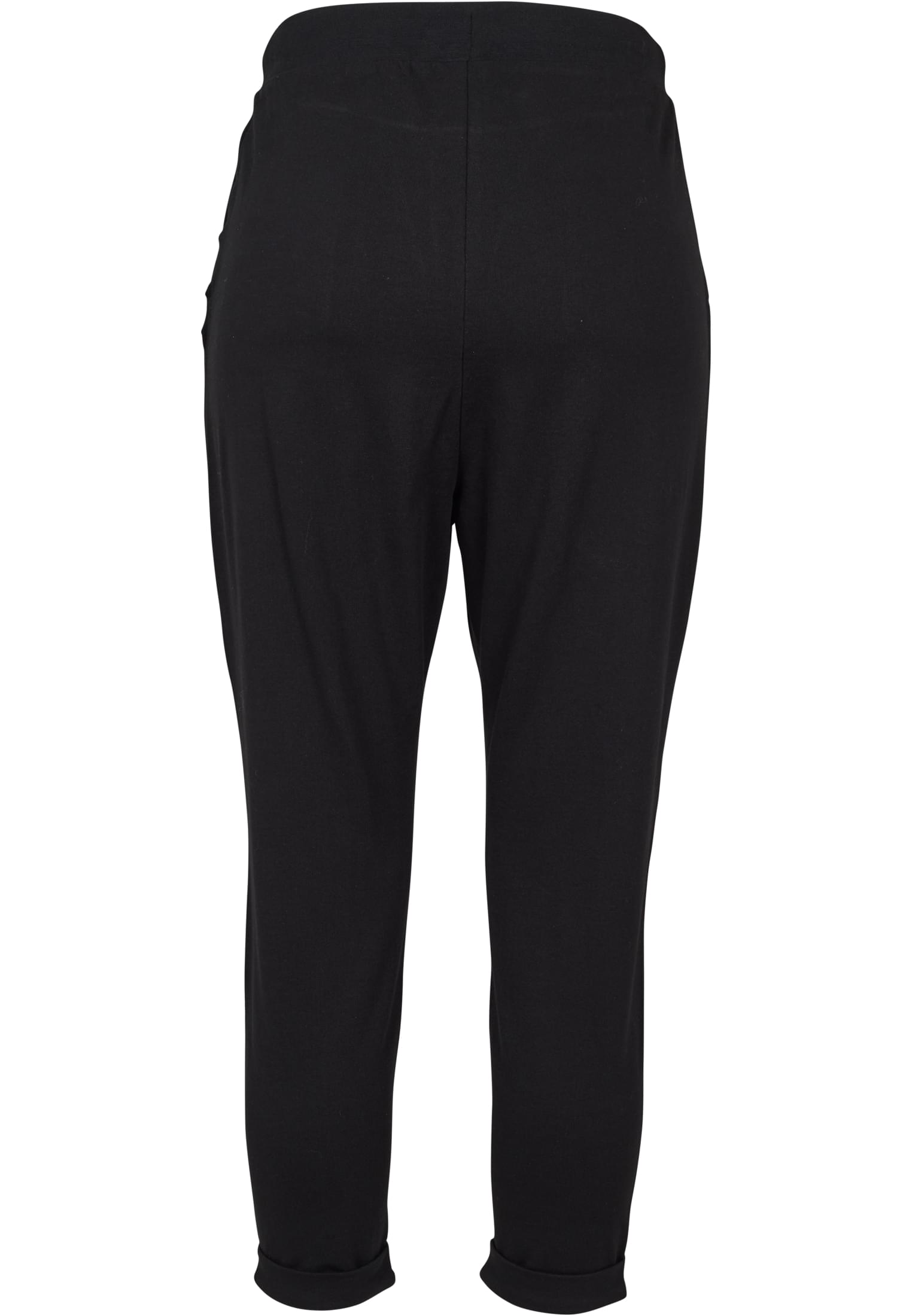 Ladies Open Edge Terry Turn Up Pants | black