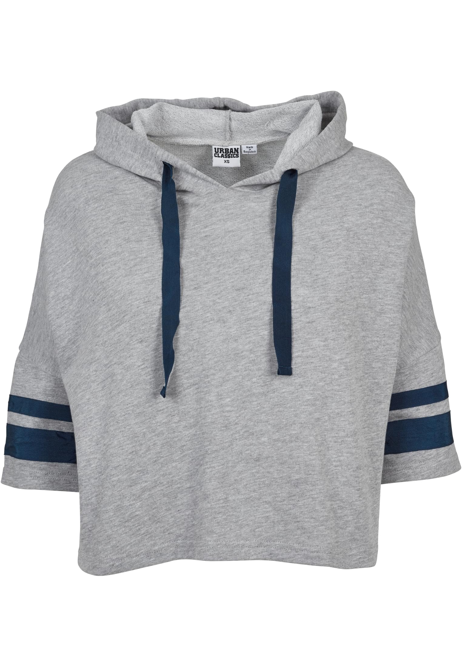 Ladies Taped Short Sleeve Hoody | grey/navy